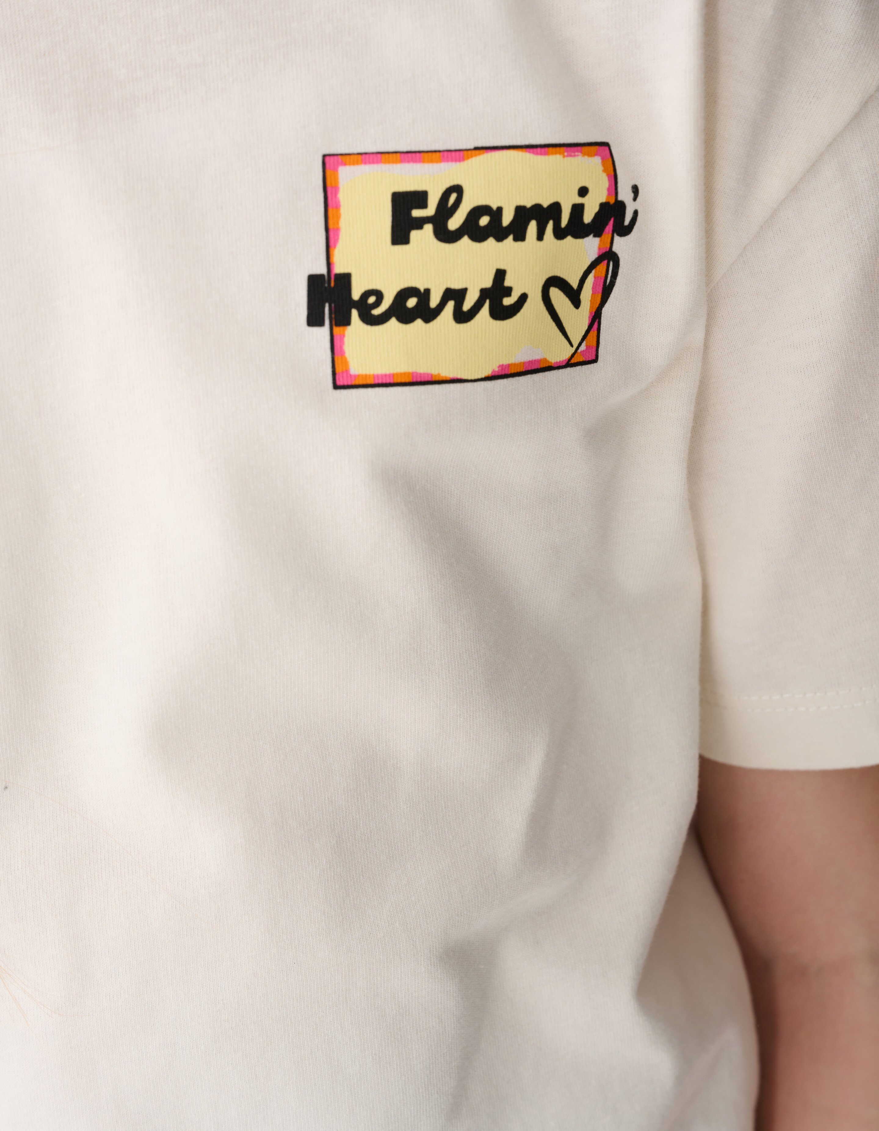 Flame Artwork T-shirt Gebroken Wit SHOEBY GIRLS