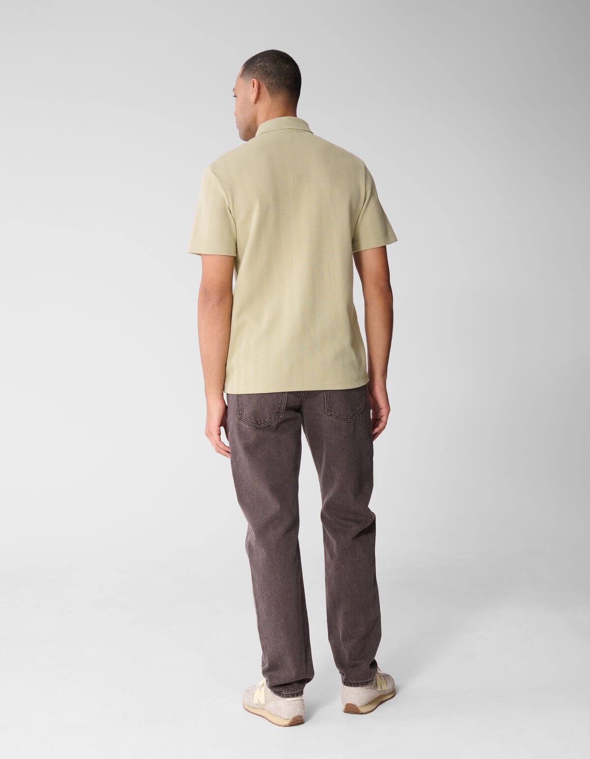 Waffle Stripe Polo Lichtgroen SHOEBY MEN