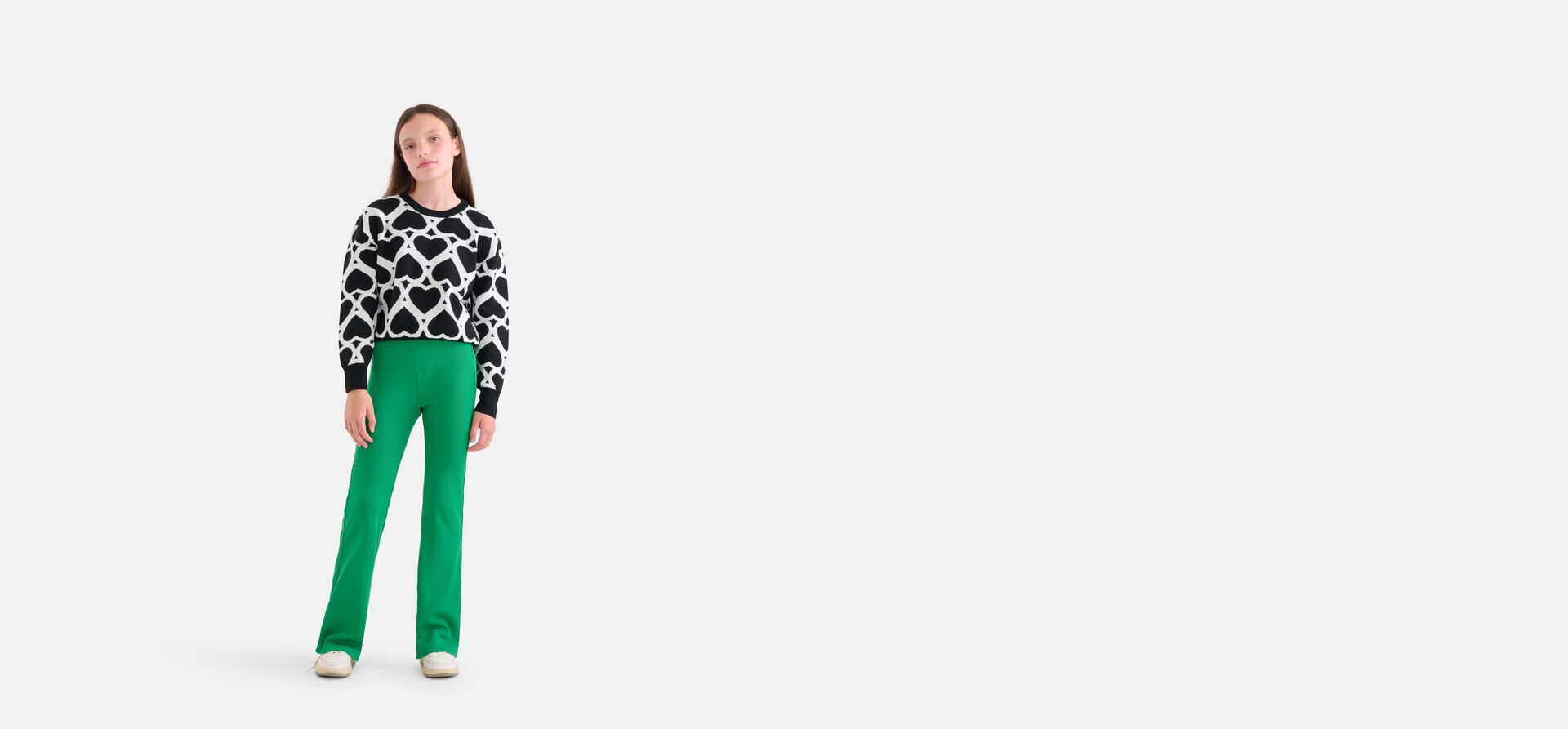 Rib Flared Legging Groen SHOEBY GIRLS