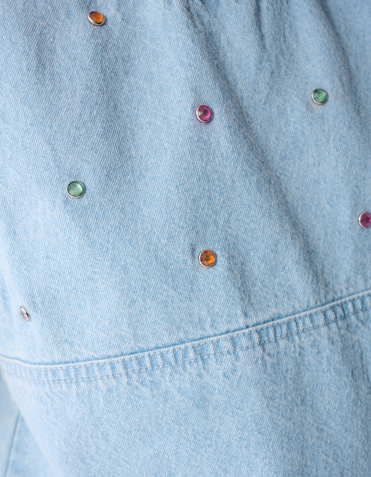 Strass Denim Top Lichtblauw SHOEBY GIRLS