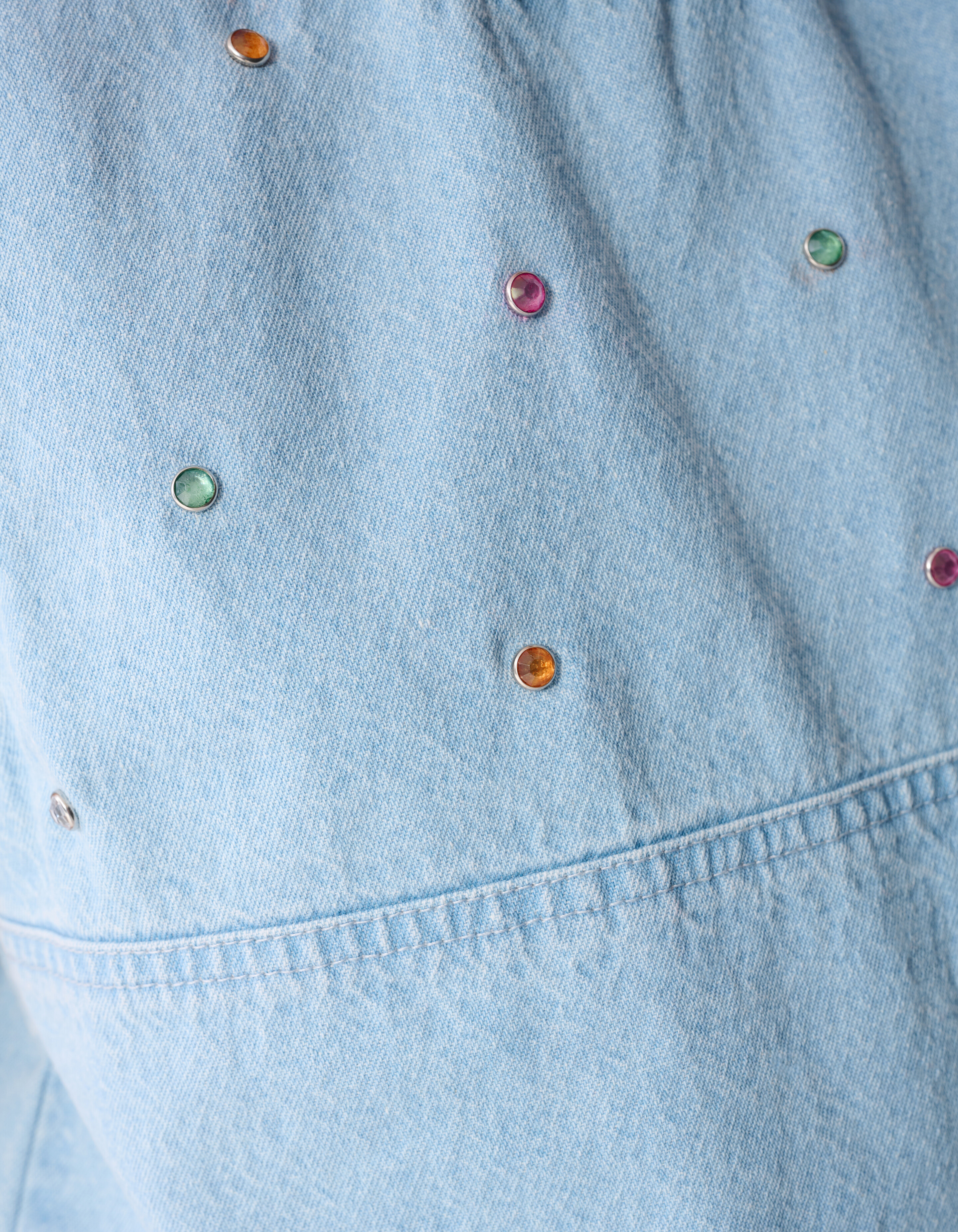 Strass Denim Top Lichtblauw SHOEBY GIRLS