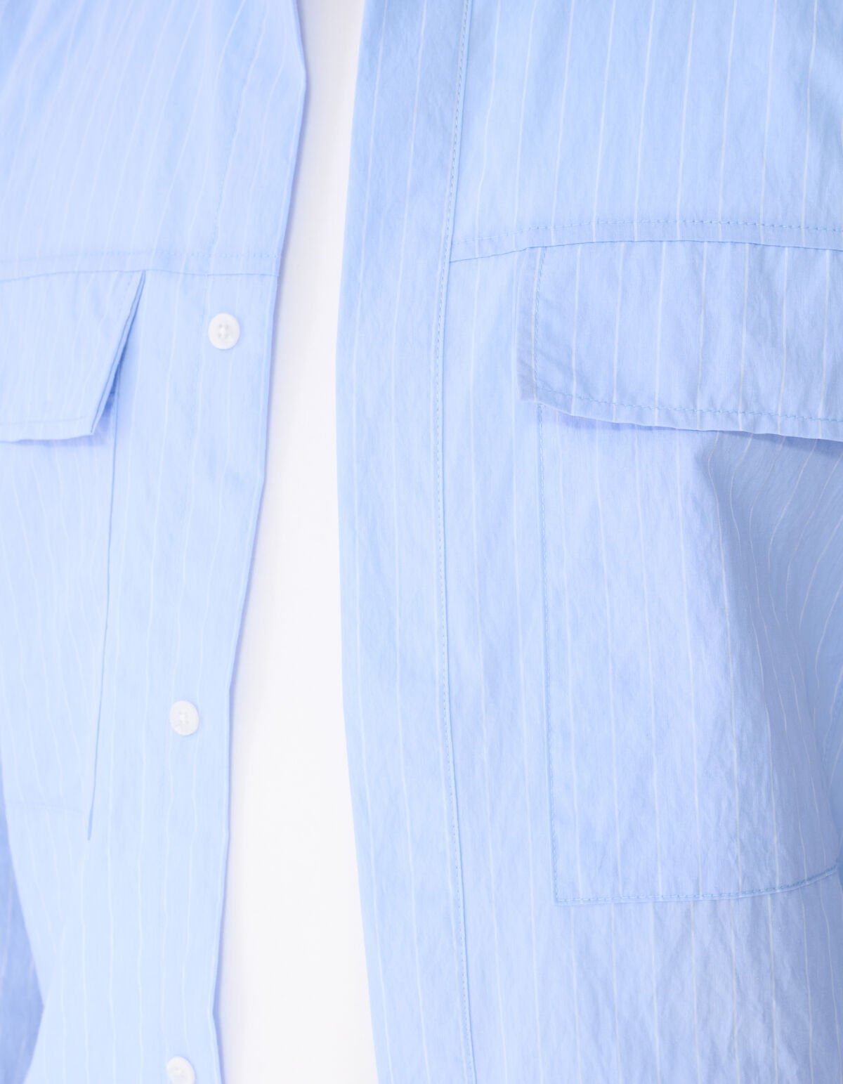 Relaxed Fit Pinstripe Overhemd Lichtblauw SHOEBY MEN