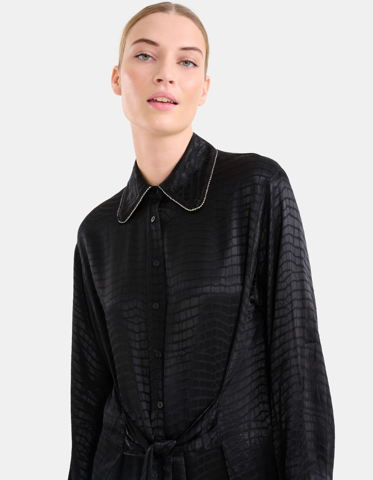 Jacquard Print Jurk Zwart SHOEBY WOMEN