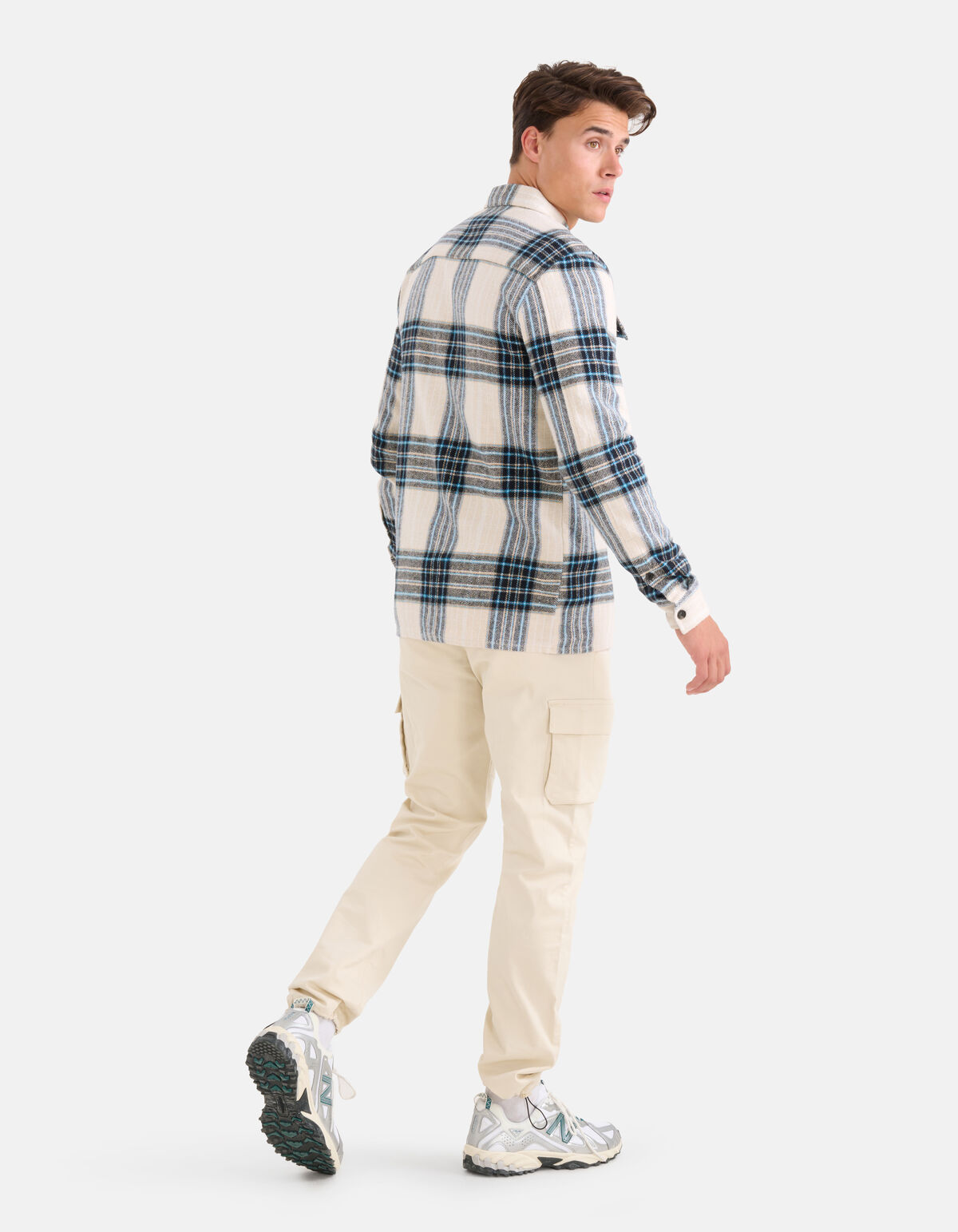 Ruiten Structuur Overhemd Beige SHOEBY MEN