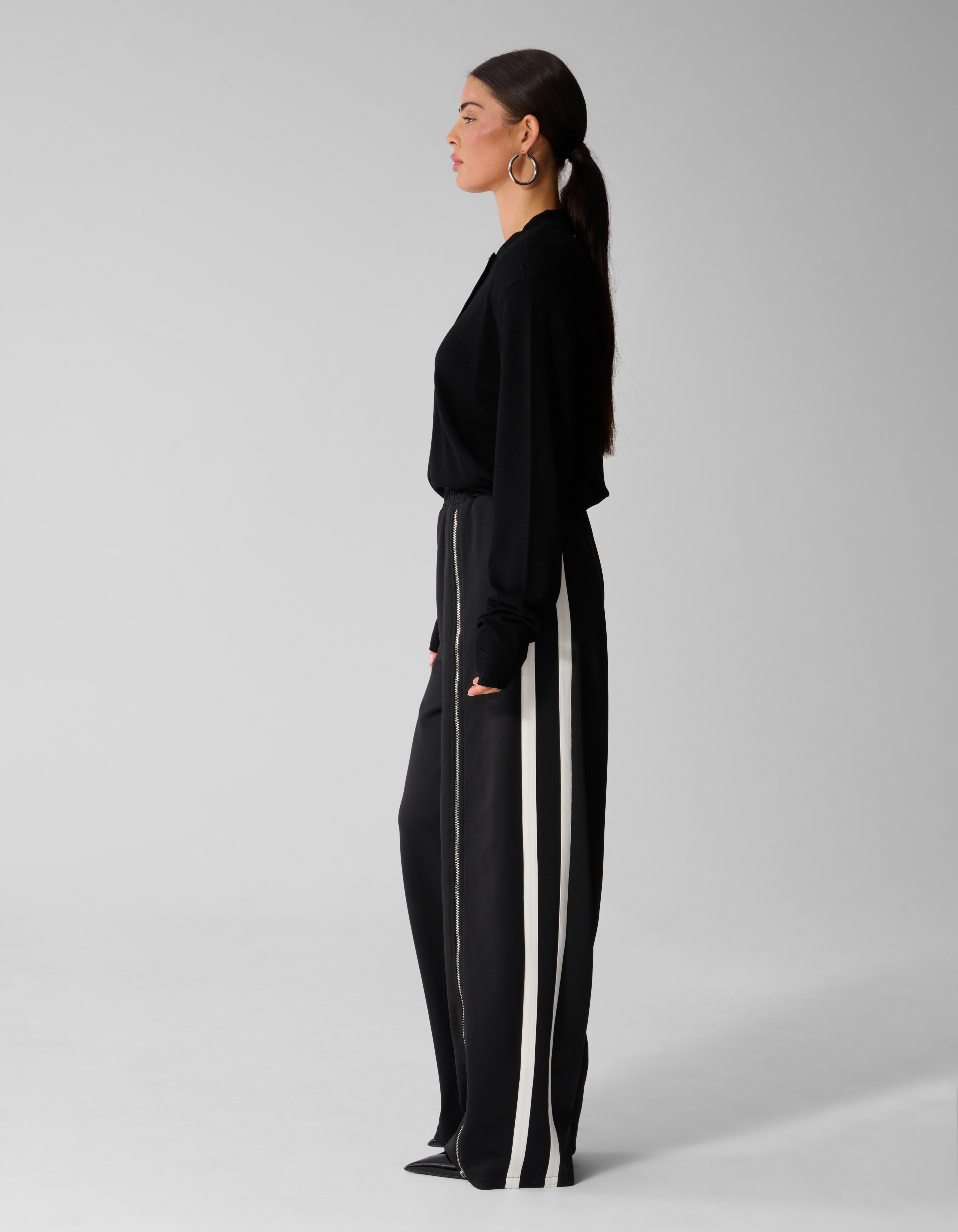 Front Zipper Barrel Fit Broek Zwart SHOEBY WOMEN