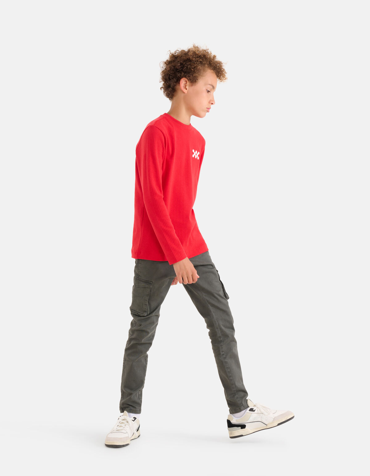 Structuur Longsleeve Rood SHOEBY BOYS
