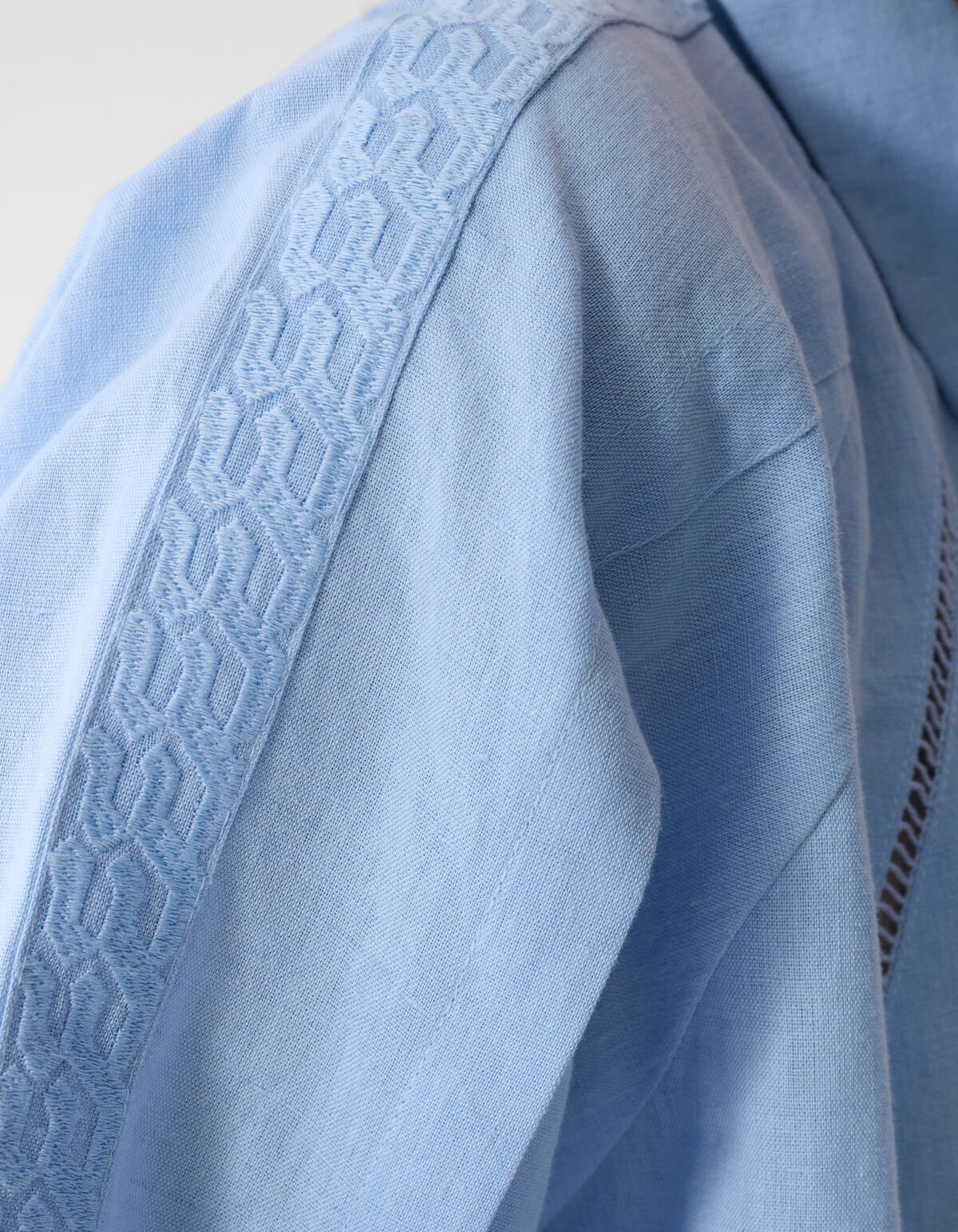 Pleated Embroidery Blouse Lichtblauw By Mieke SHOEBY WOMEN