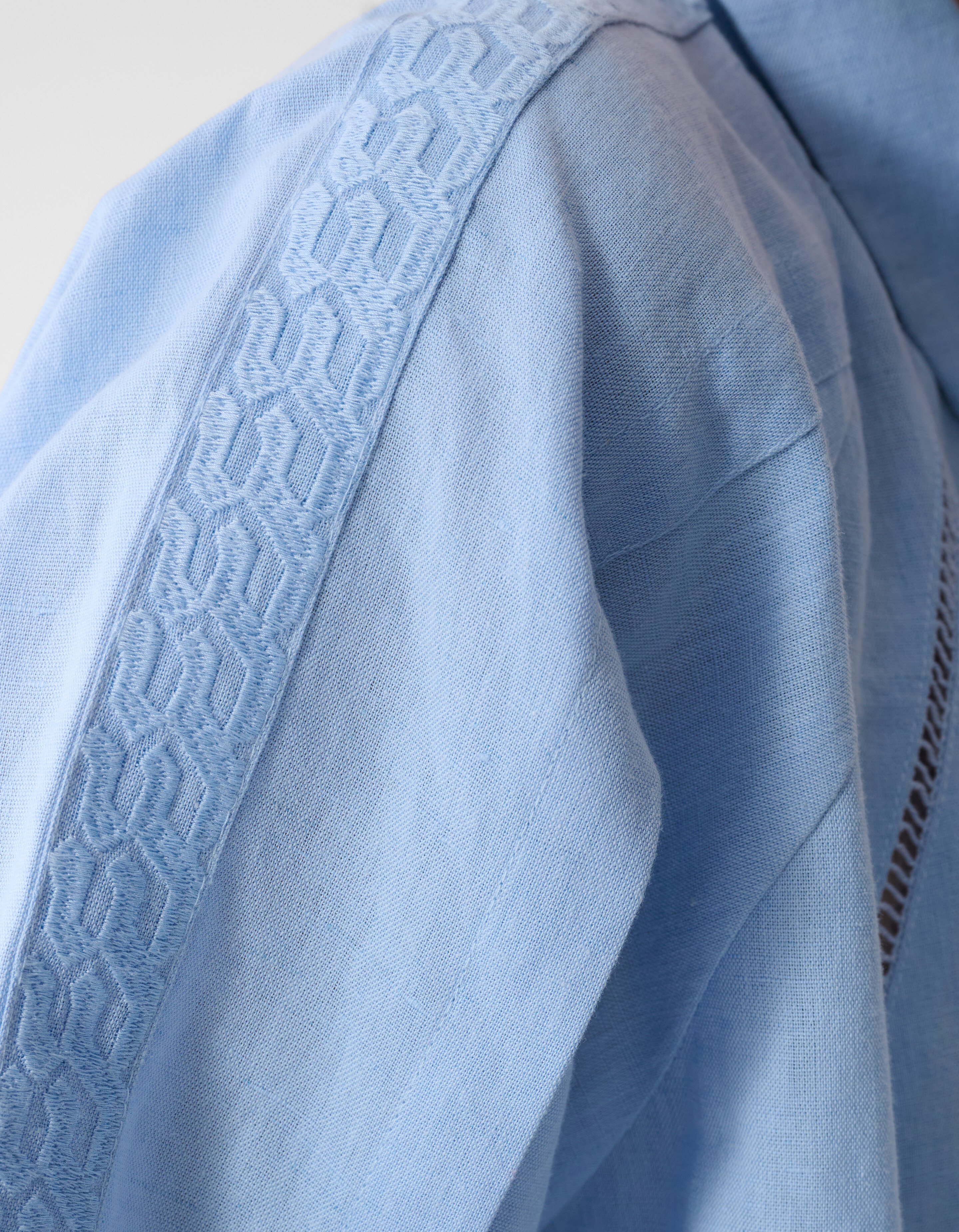 Pleated Embroidery Blouse Lichtblauw By Mieke SHOEBY WOMEN