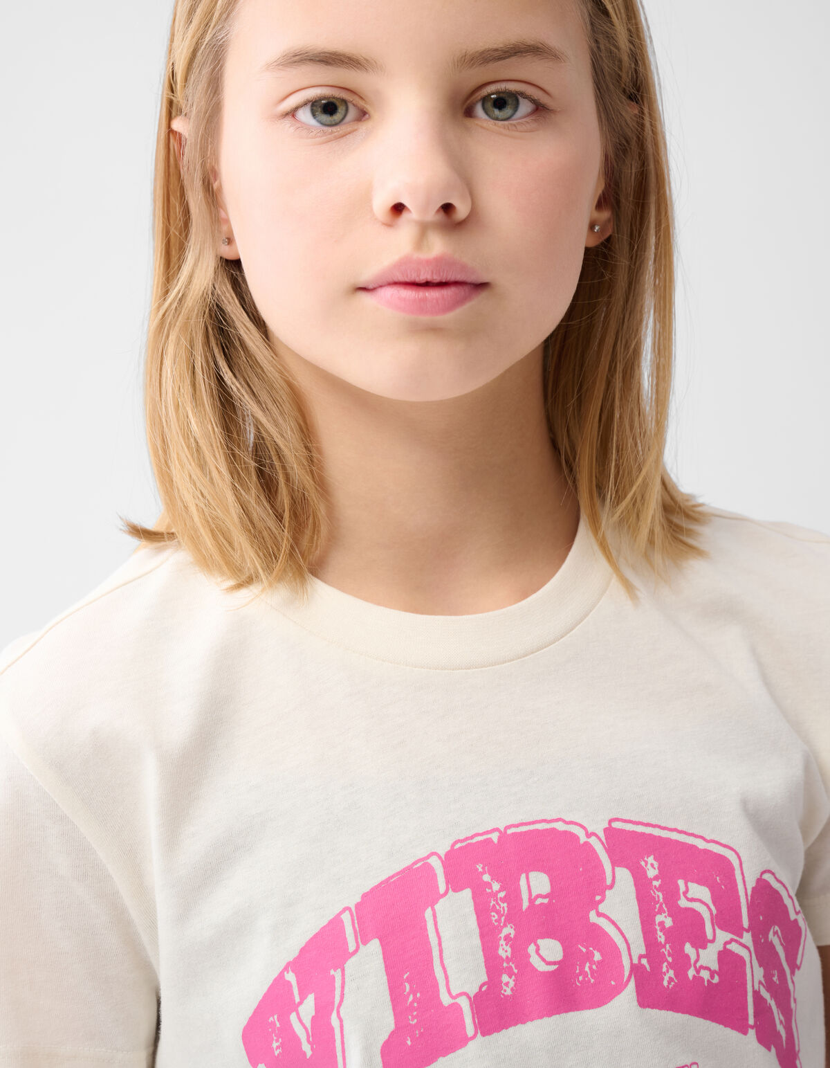 Vibes Artwork T-shirt Gebroken Wit SHOEBY GIRLS