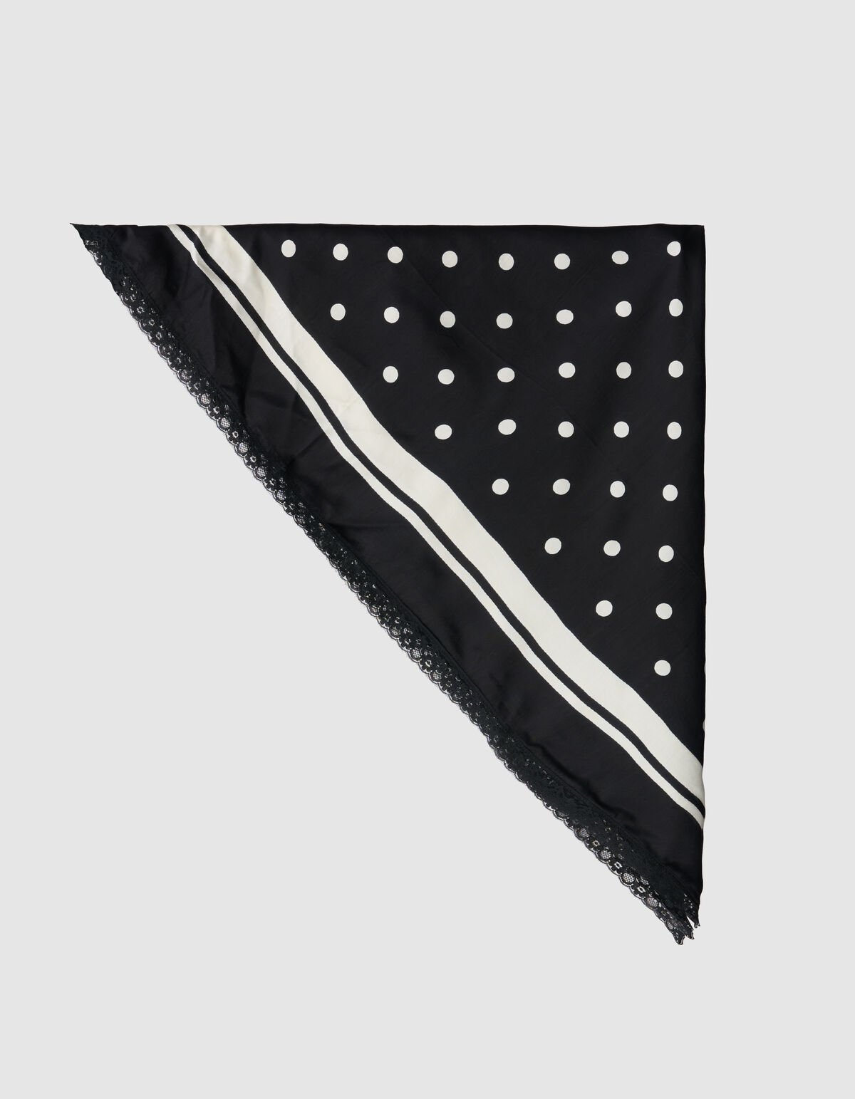 Kanten Polkadot Sjaal Zwart/Wit SHOEBY ACCESSOIRES