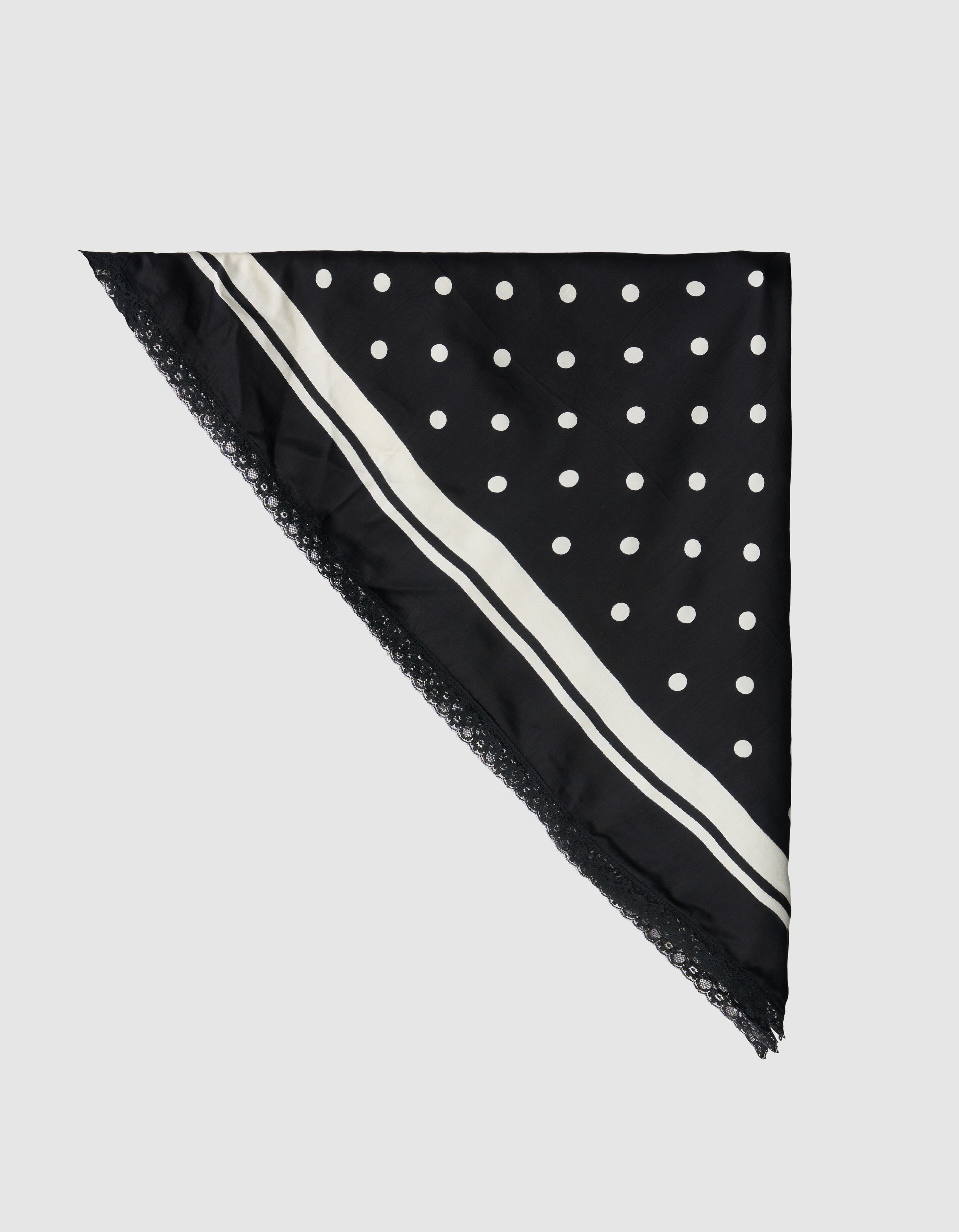 Kanten Polkadot Sjaal Zwart/Wit SHOEBY ACCESSOIRES