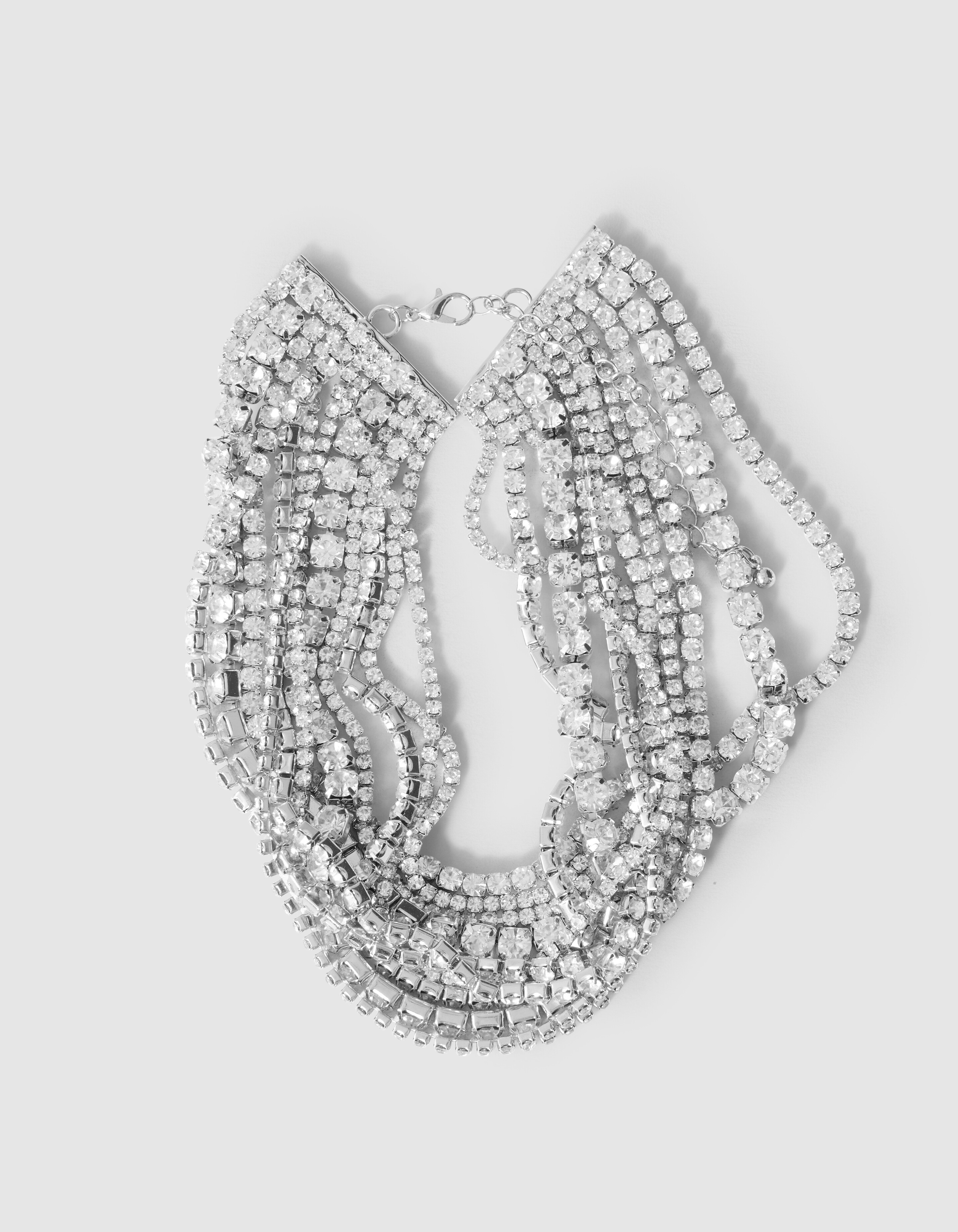 Waterval Strass Choker Ketting Zilver SHOEBY ACCESSOIRES