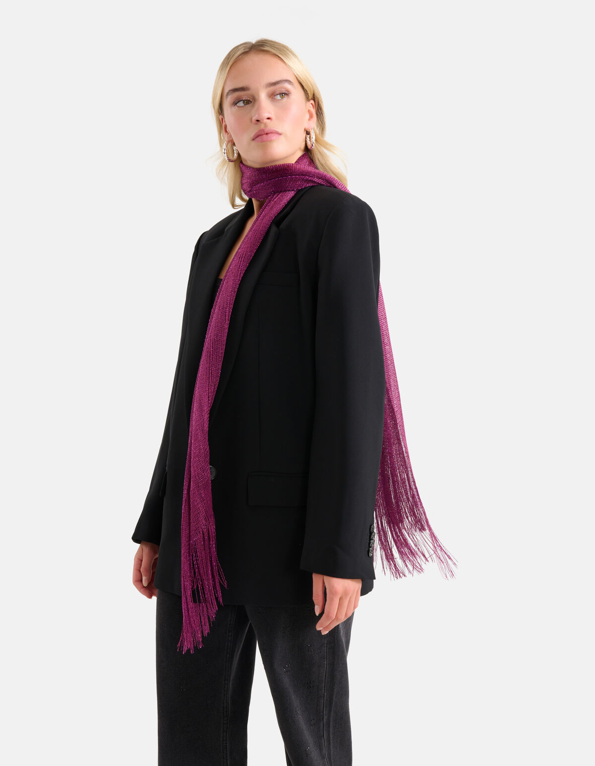 Glitter Sjaal Donkerpaars SHOEBY ACCESSOIRES