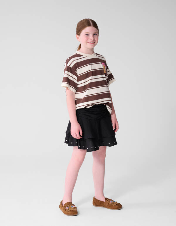 Ruffle Stud Rok Zwart SHOEBY GIRLS