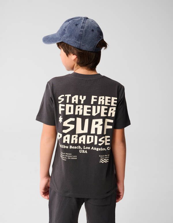 Paradise Artwork T-shirt Donkergrijs SHOEBY BOYS