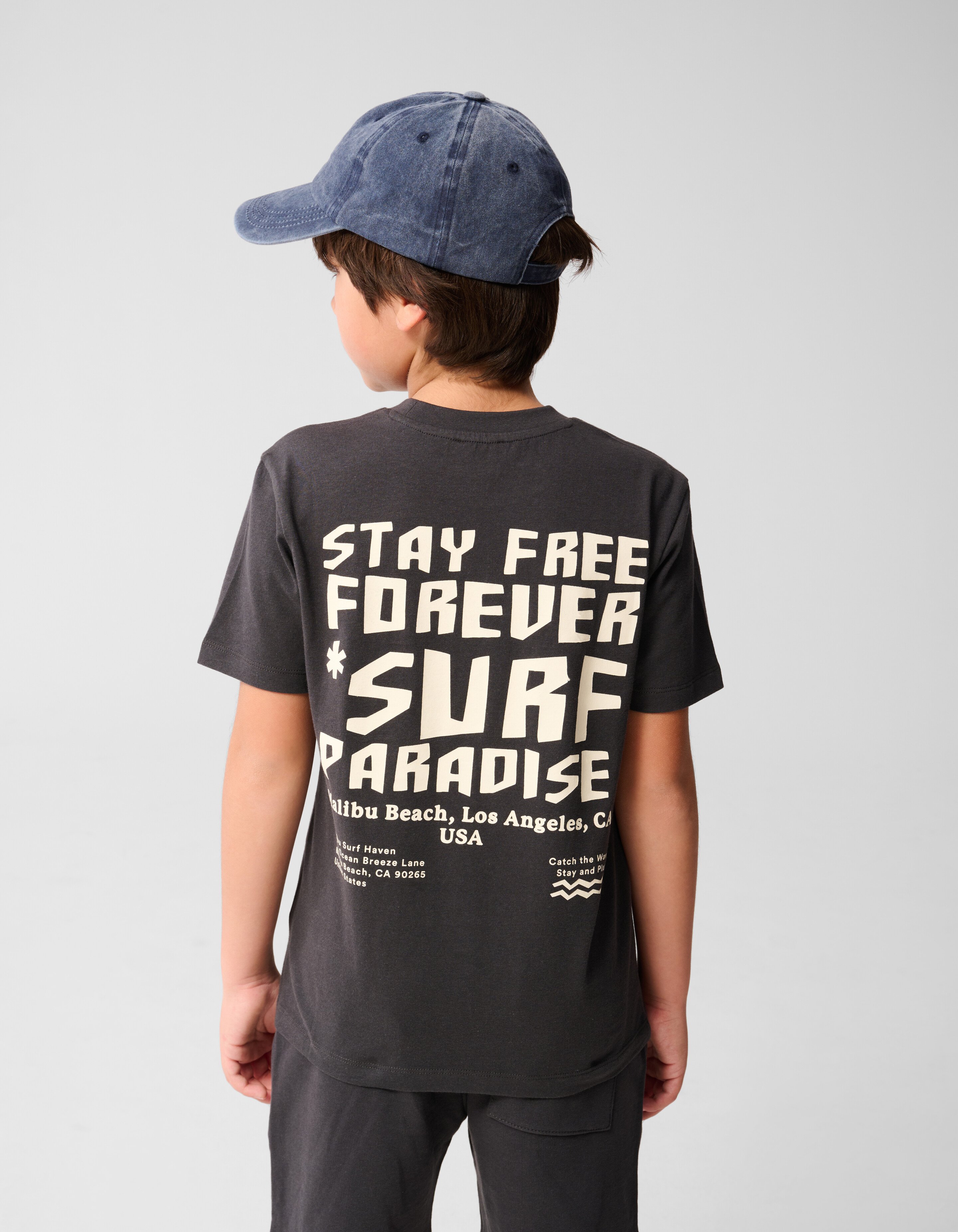 Paradise Artwork T-shirt Donkergrijs SHOEBY BOYS