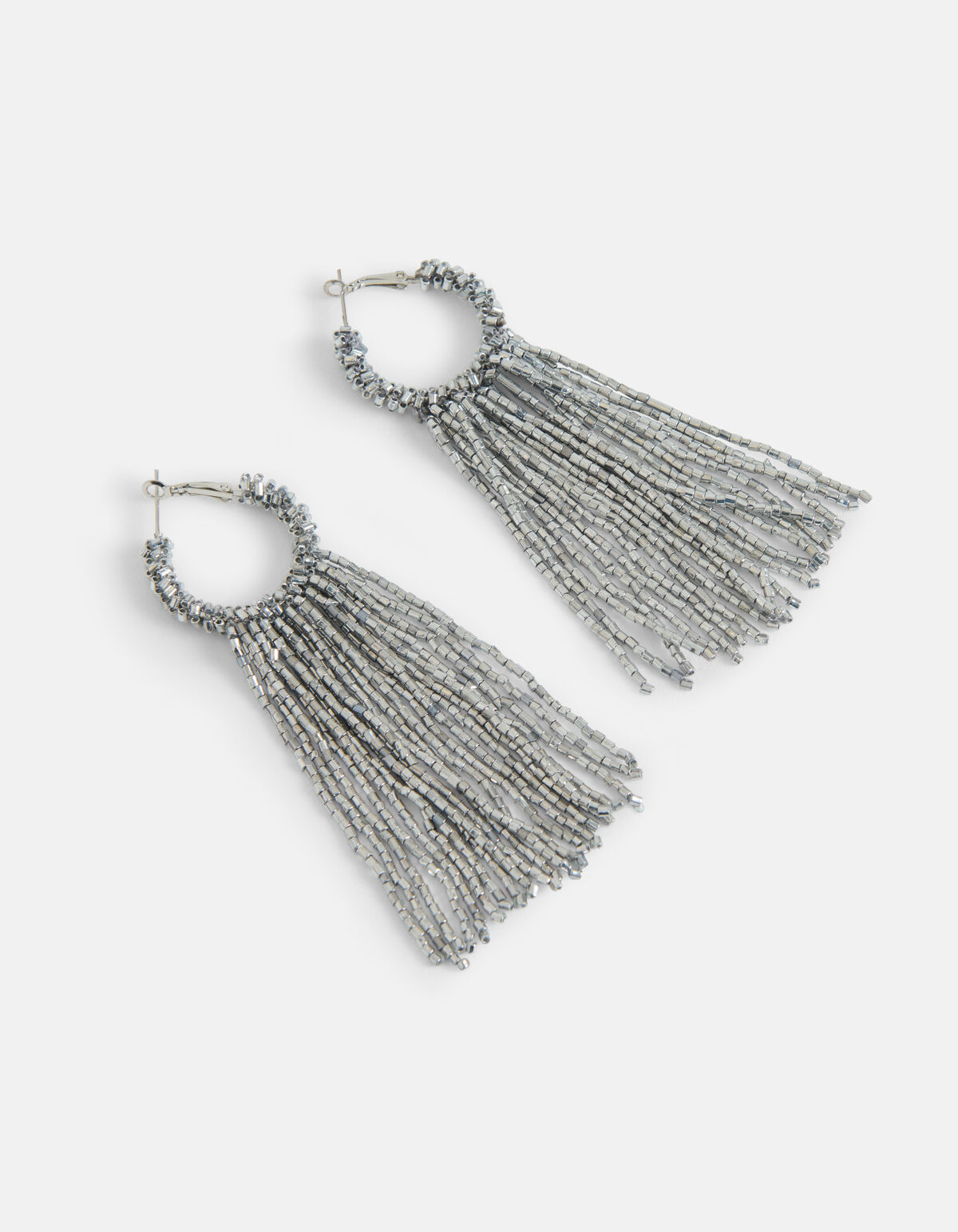 Drape Beaded Hoop Oorbellen Zilver SHOEBY ACCESSOIRES