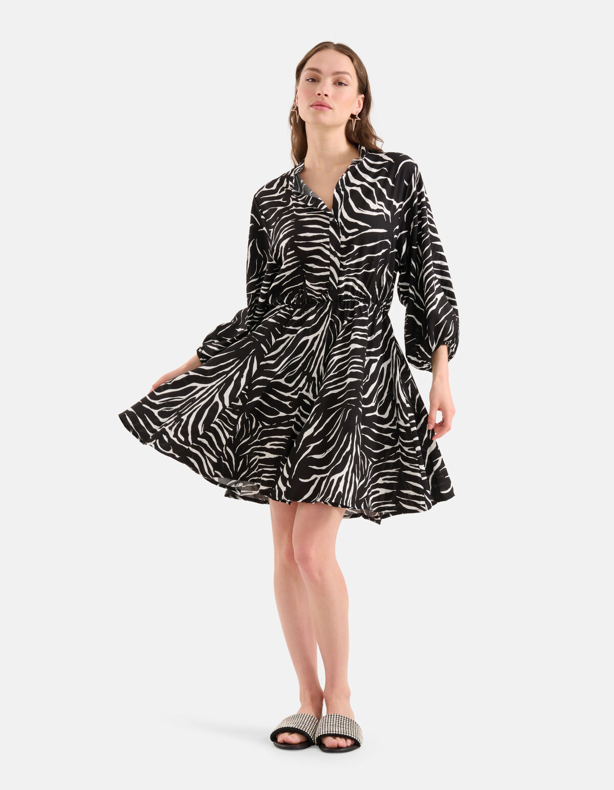Zebra Print Jurk Zwart/Wit SHOEBY WOMEN