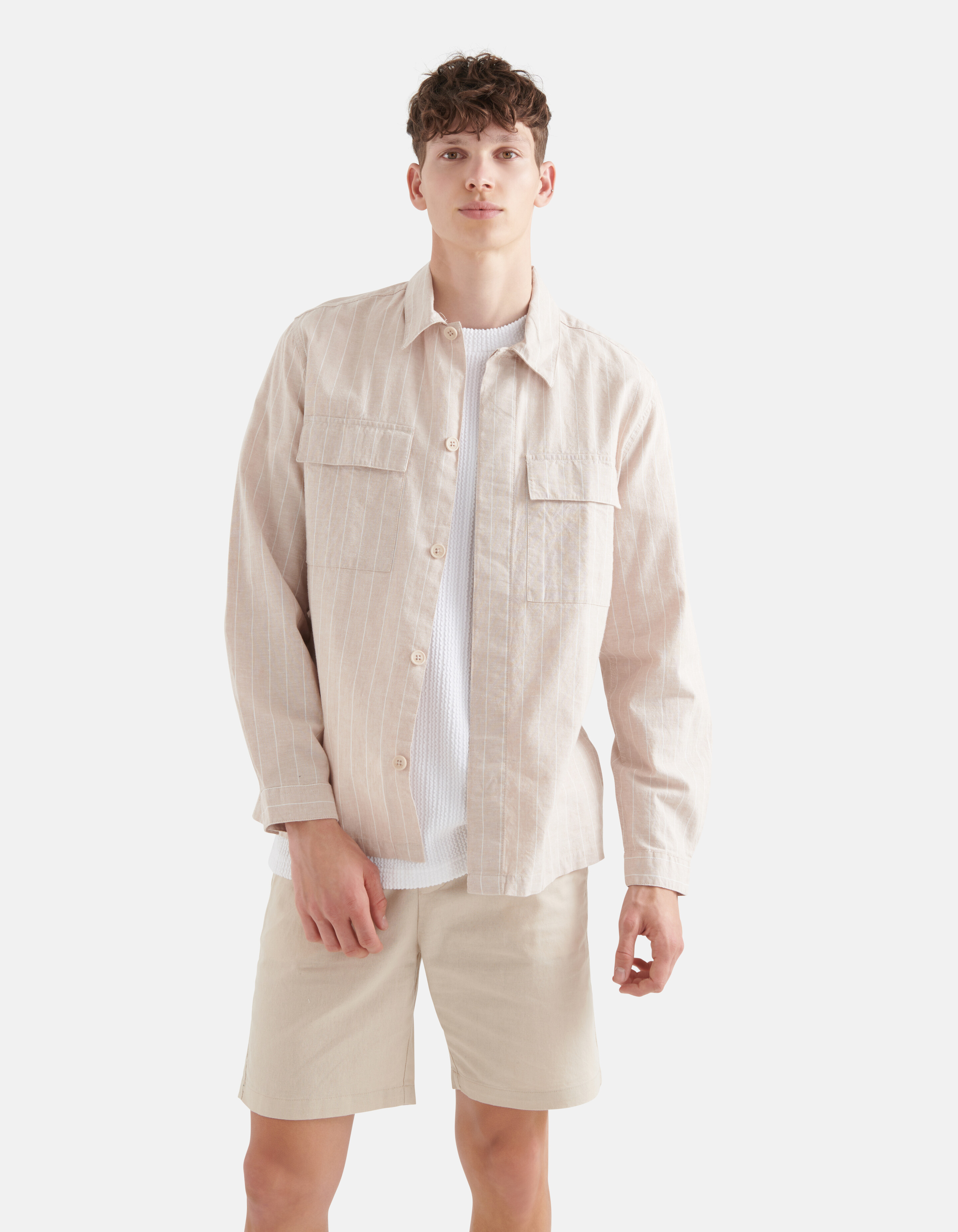 Linnen Overshirt Beige SHOEBY MEN