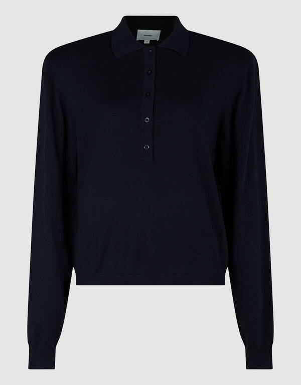 Gebreide Longsleeve Polo Donkerblauw SHOEBY WOMEN