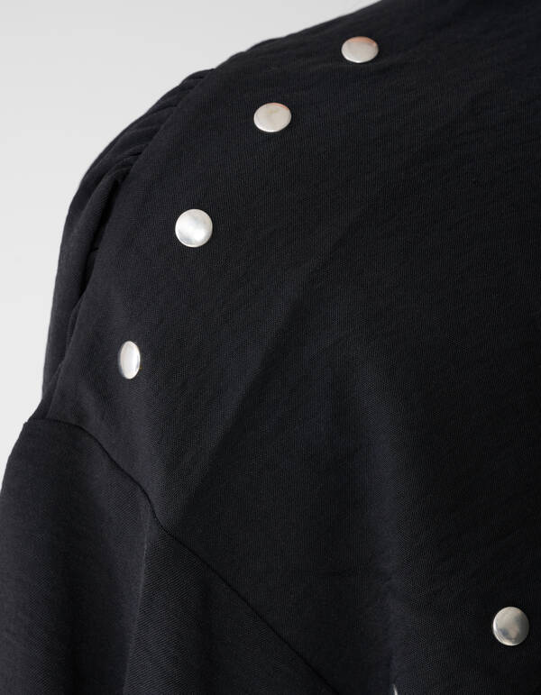 Twist Studded Blouse Zwart SHOEBY WOMEN