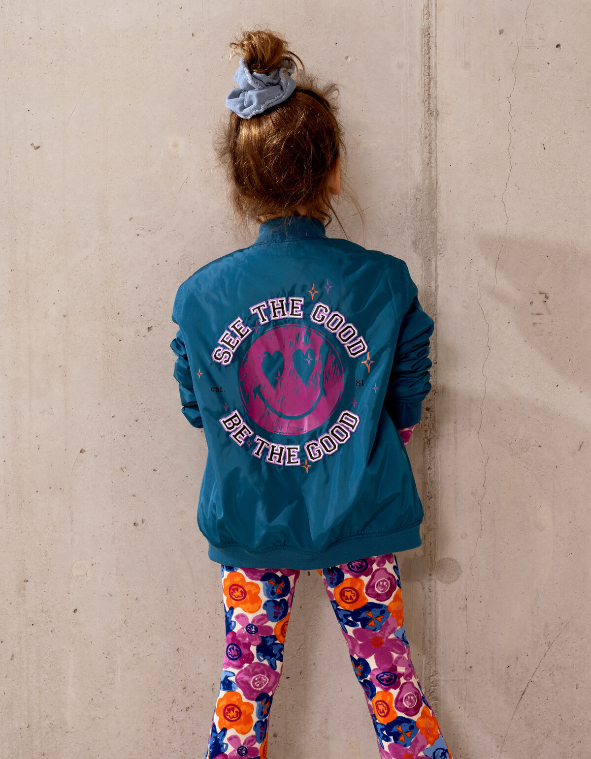 Printed Rib Flared Legging Roze SHOEBY GIRLS