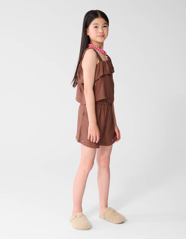 Chili Embroidery Short Bruin SHOEBY GIRLS