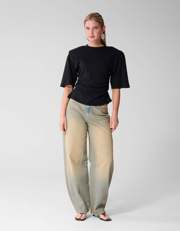 Waisted T-shirt Zwart SHOEBY WOMEN