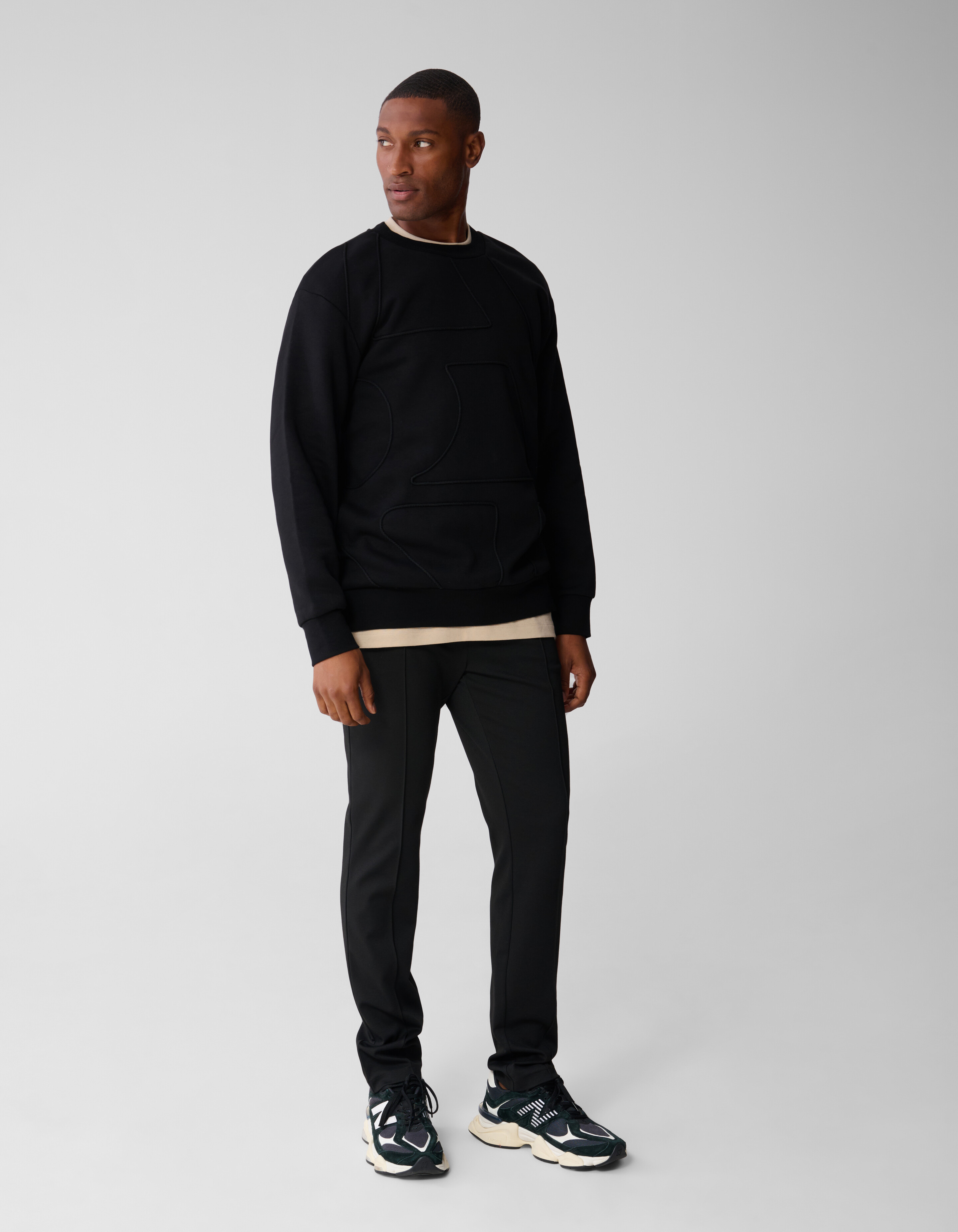 Cord Artwork Sweater Zwart SHOEBY MEN