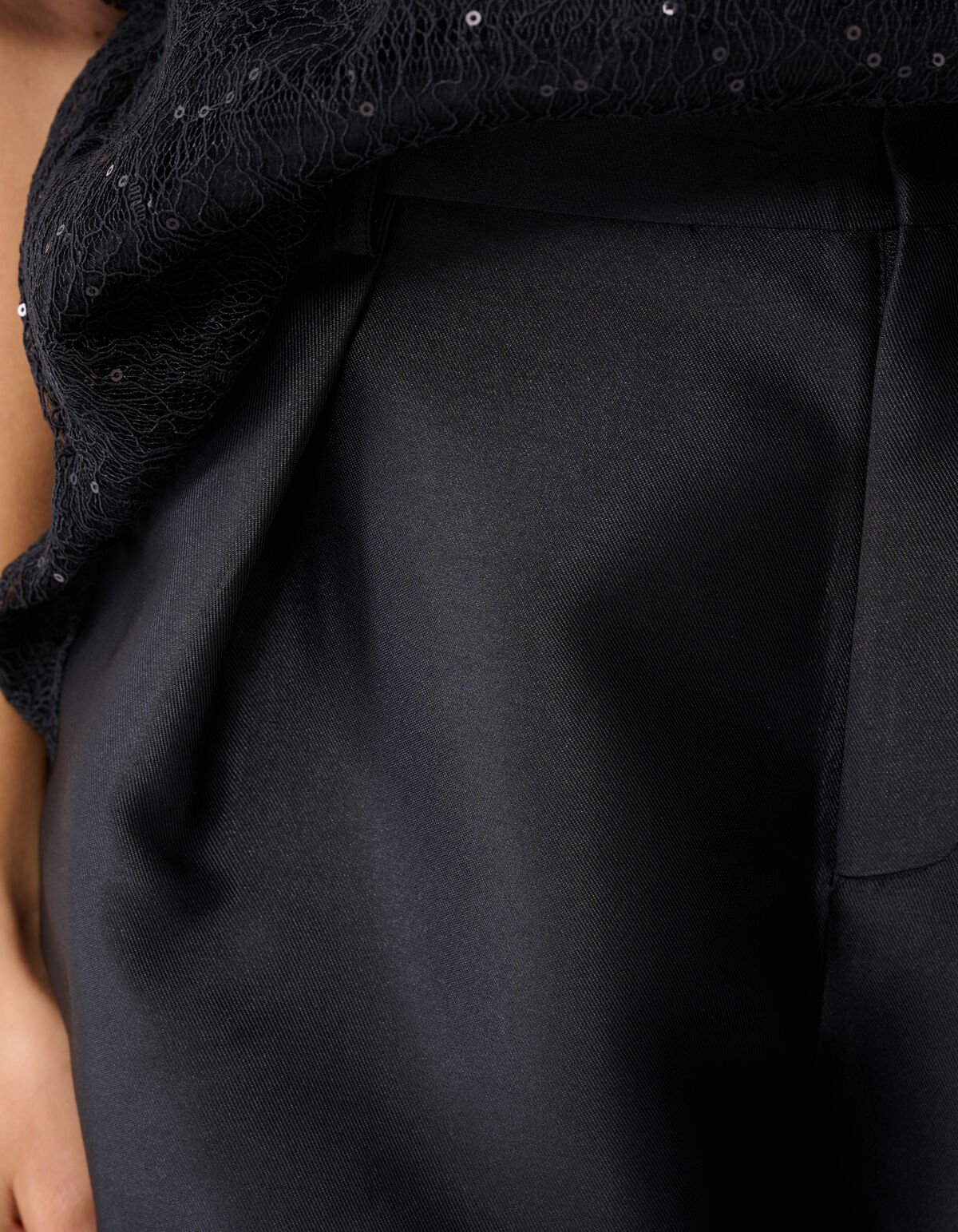 Satijn Twill Short Zwart SHOEBY WOMEN