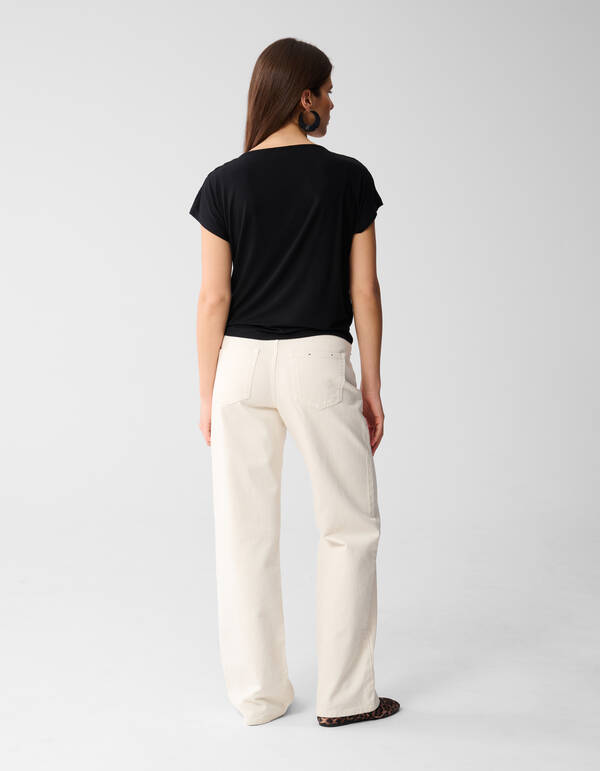 Gedrapeerde Top Zwart SHOEBY WOMEN