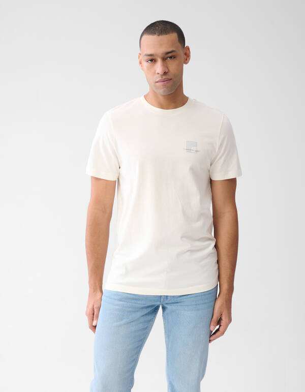 Tekst T-shirt Gebroken Wit SHOEBY MEN