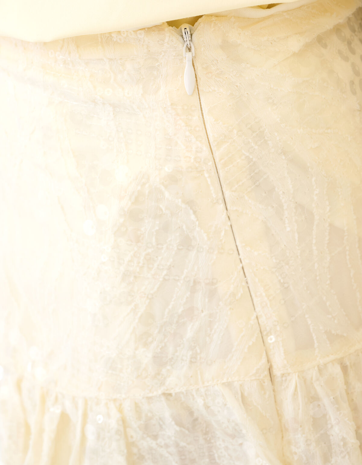 Sequin Mini Rok Gebroken Wit SHOEBY WOMEN