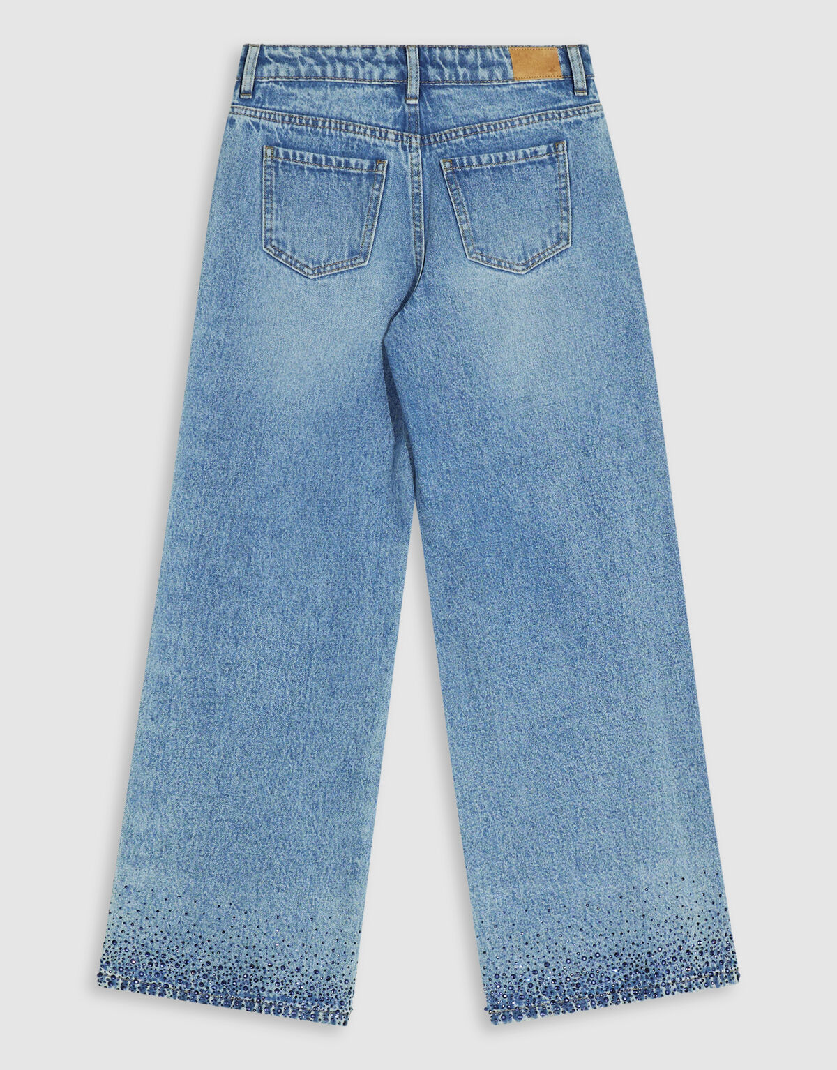 Strass Ultra Wide Leg Fit Jeans Blauw SHOEBY GIRLS