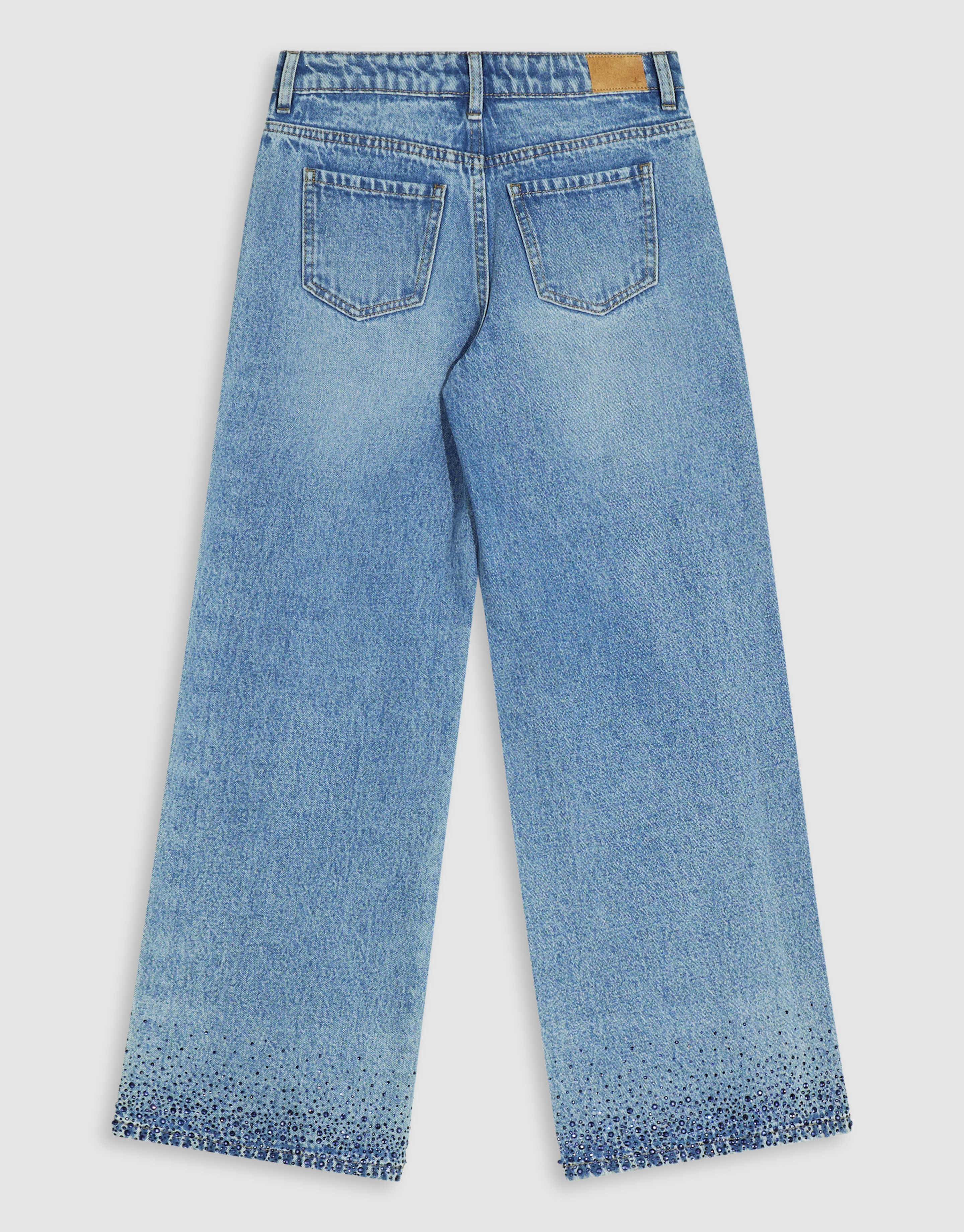 Strass Ultra Wide Leg Fit Jeans Blauw SHOEBY GIRLS