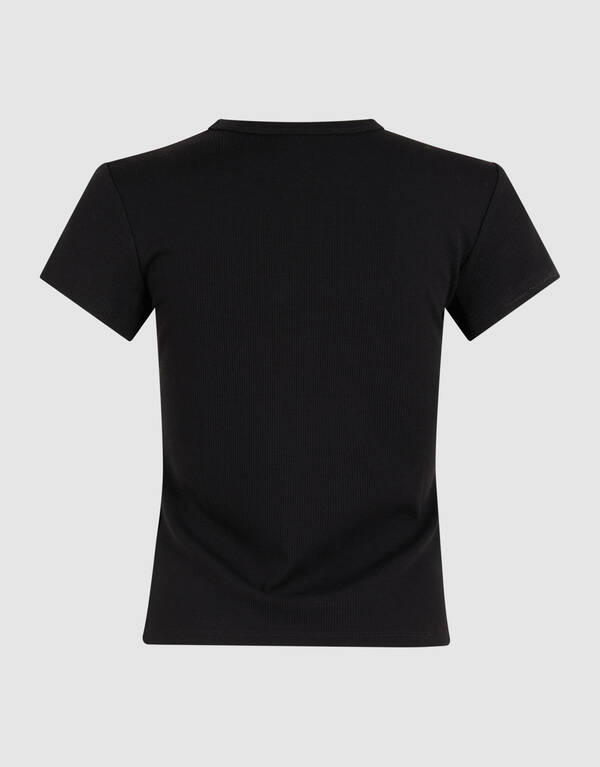 Rib T-shirt Zwart SHOEBY WOMEN