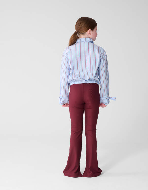 Burgundy Pinstripe Strass Blouse Lichtblauw SHOEBY GIRLS