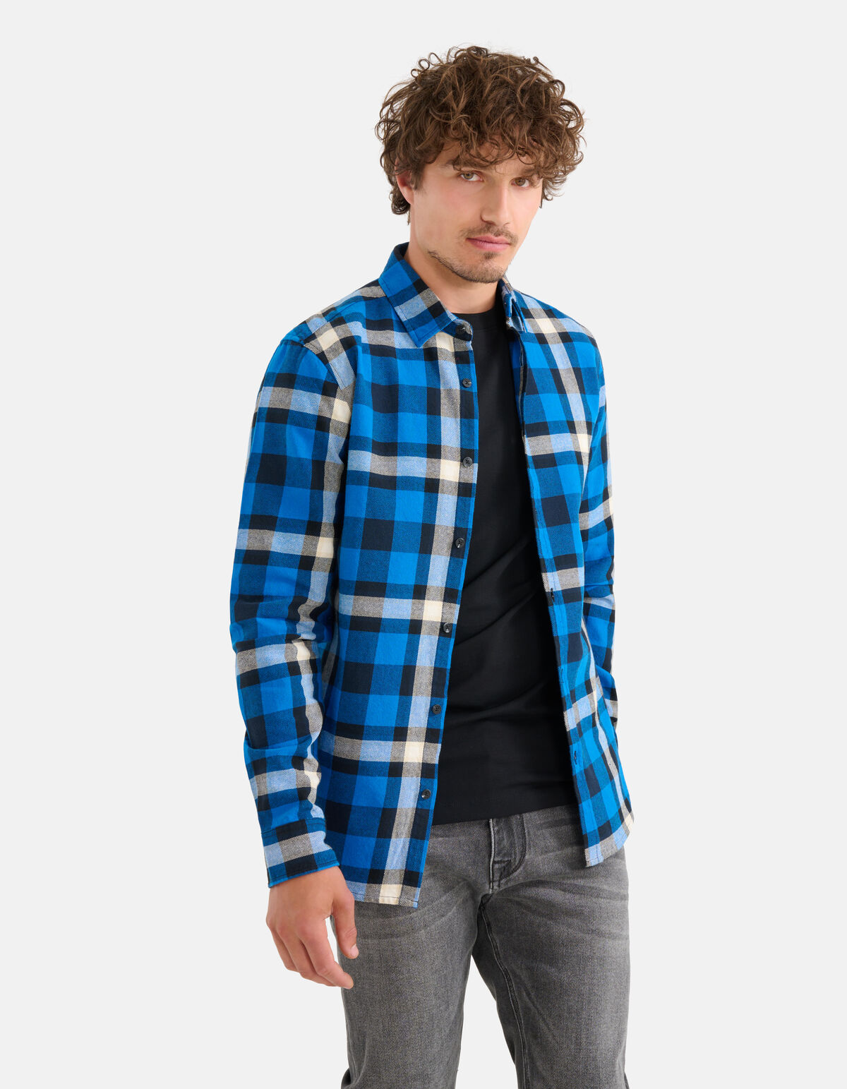 Ruiten Overhemd Blauw SHOEBY MEN