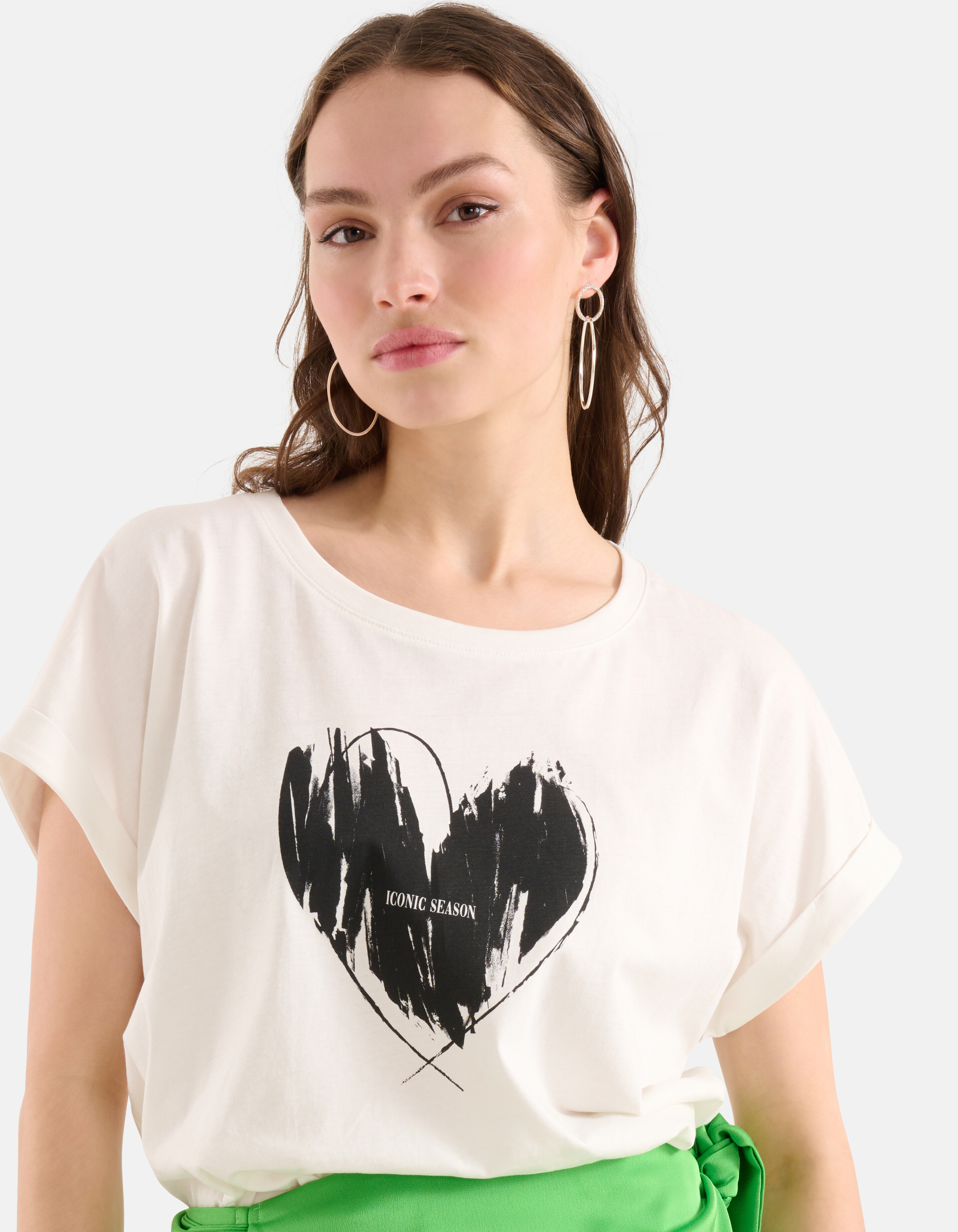 Print T-shirt Gebroken Wit SHOEBY WOMEN