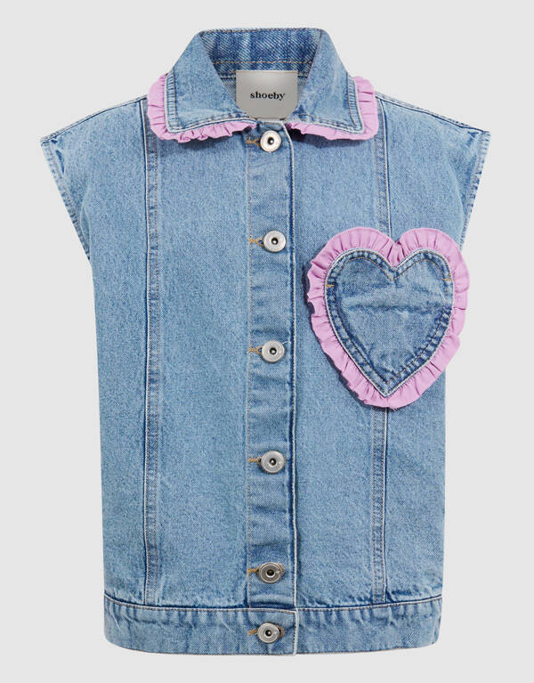 Denim Heart Gilet Blauw SHOEBY GIRLS