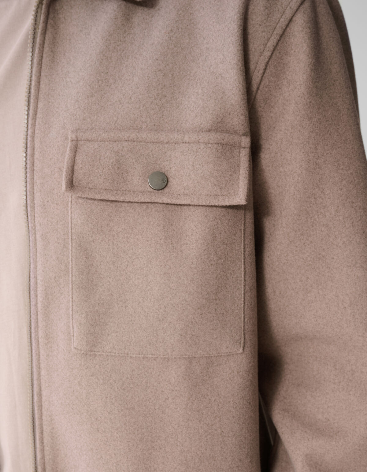 Soft Zip Overshirt Lichtbruin SHOEBY MEN