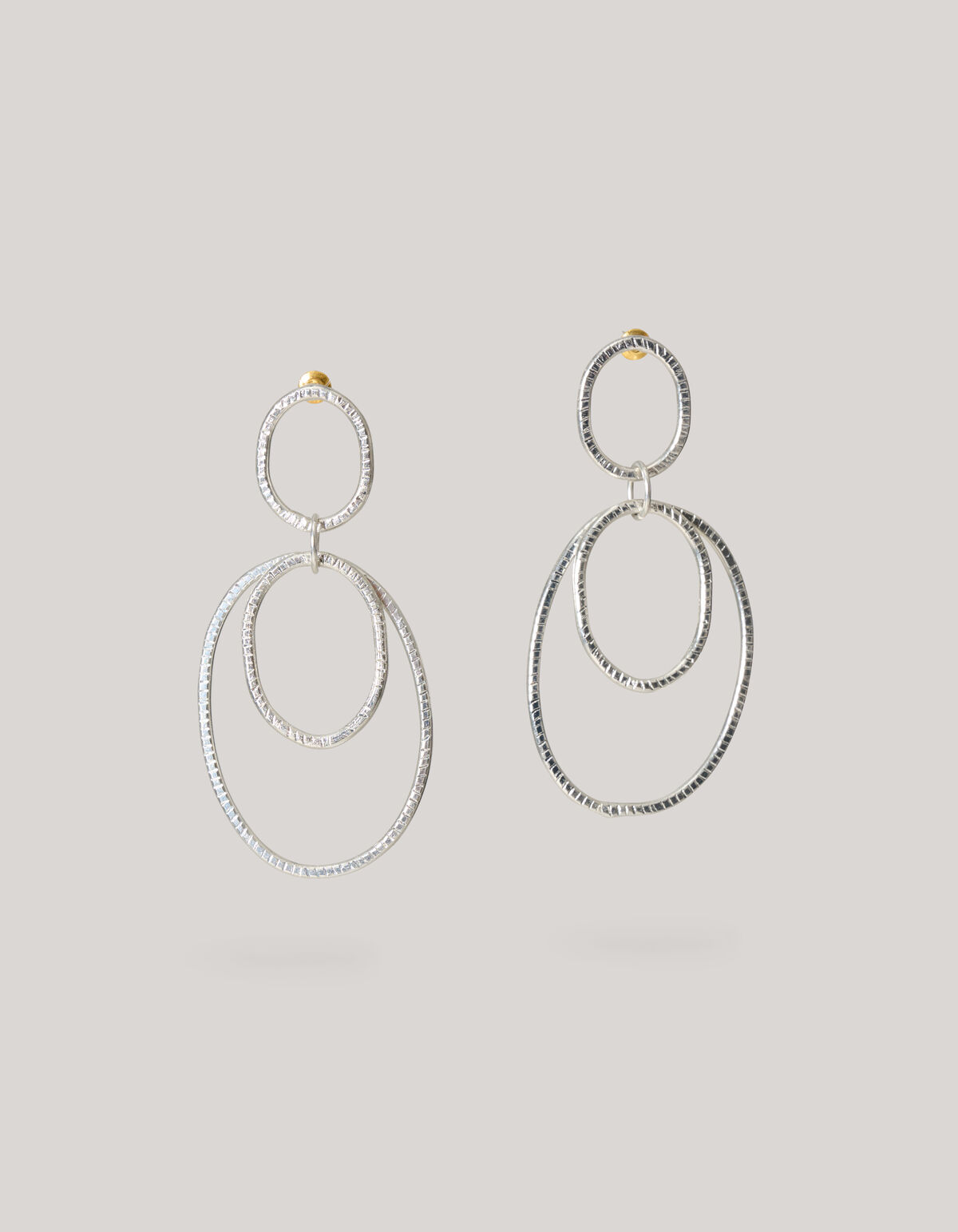 Hammered Ovale Oorbellen Zilver SHOEBY ACCESSOIRES