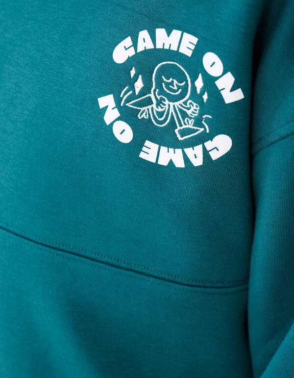 Game On Artwork Sweater Donkergroen SHOEBY BOYS