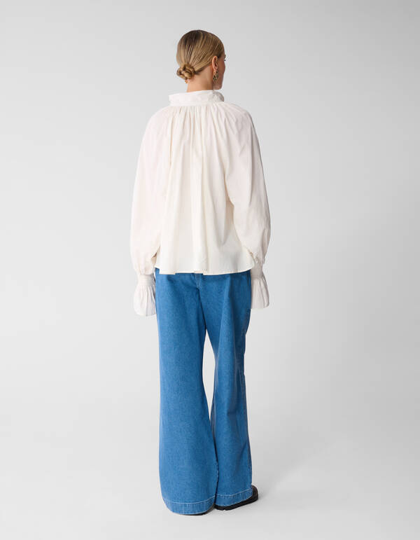 Oversized Smock Sleeve Blouse Wit SHOEBY WOMEN