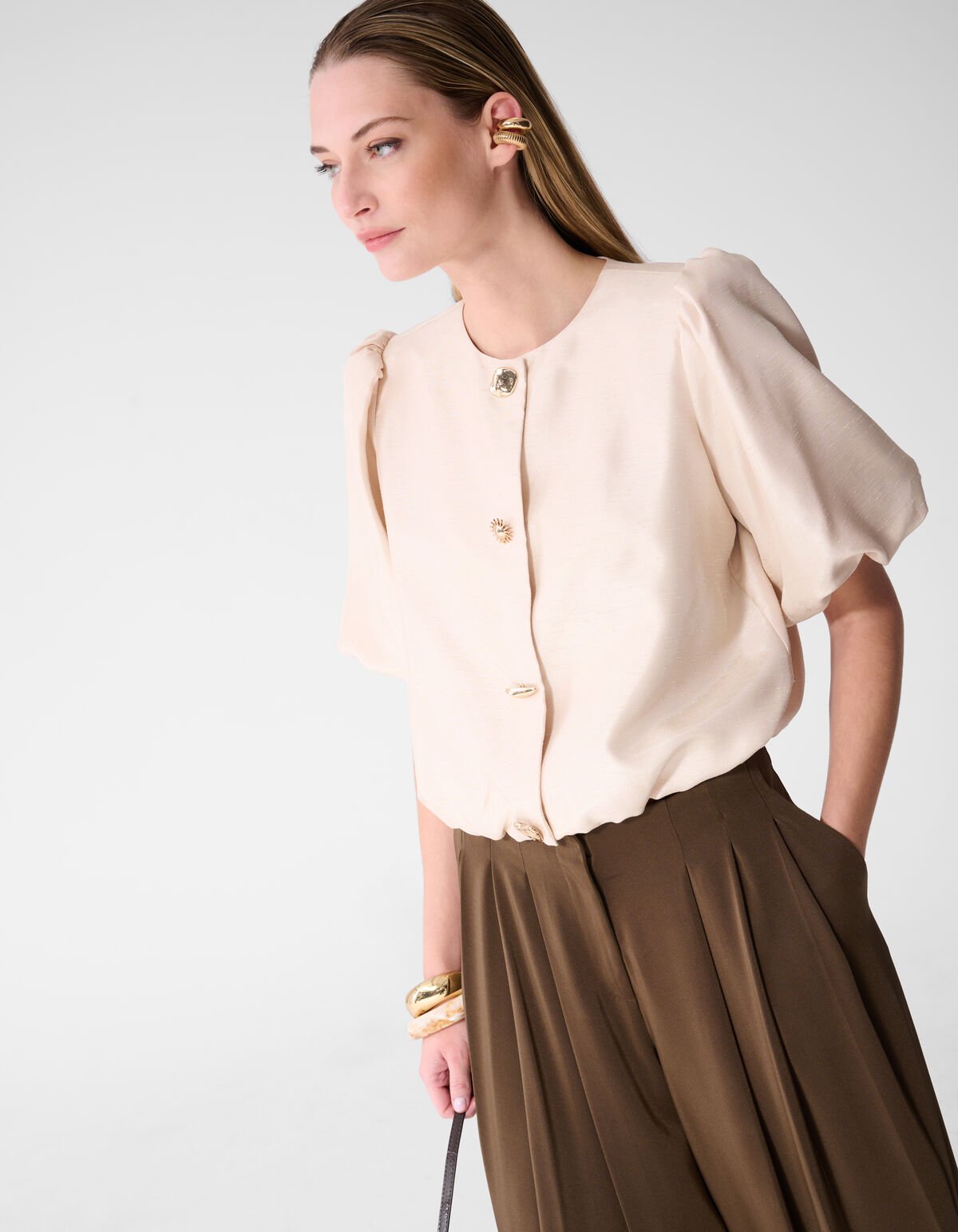 Button Blouse Gebroken Wit By Fred SHOEBY WOMEN