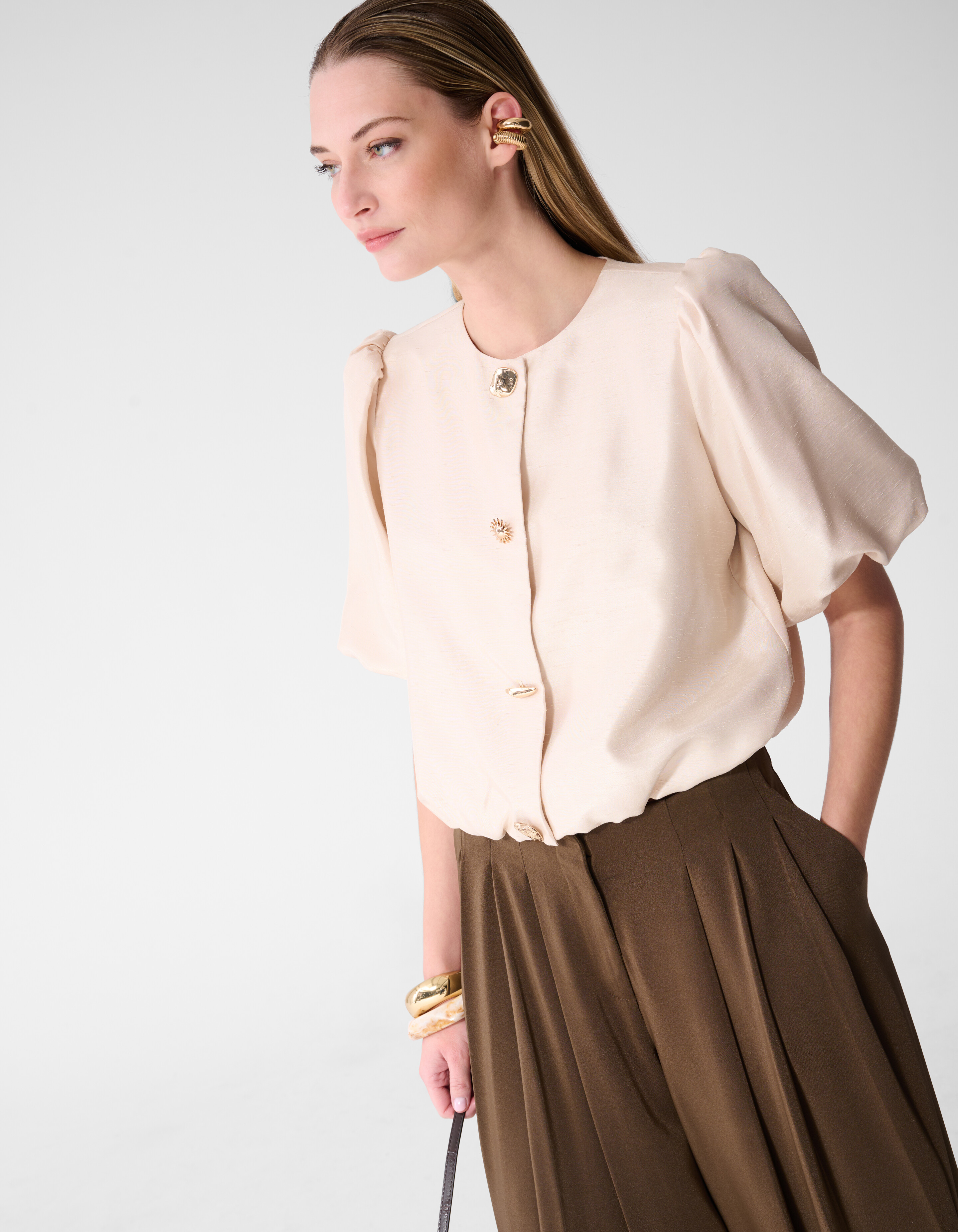 Button Blouse Gebroken Wit By Fred SHOEBY WOMEN