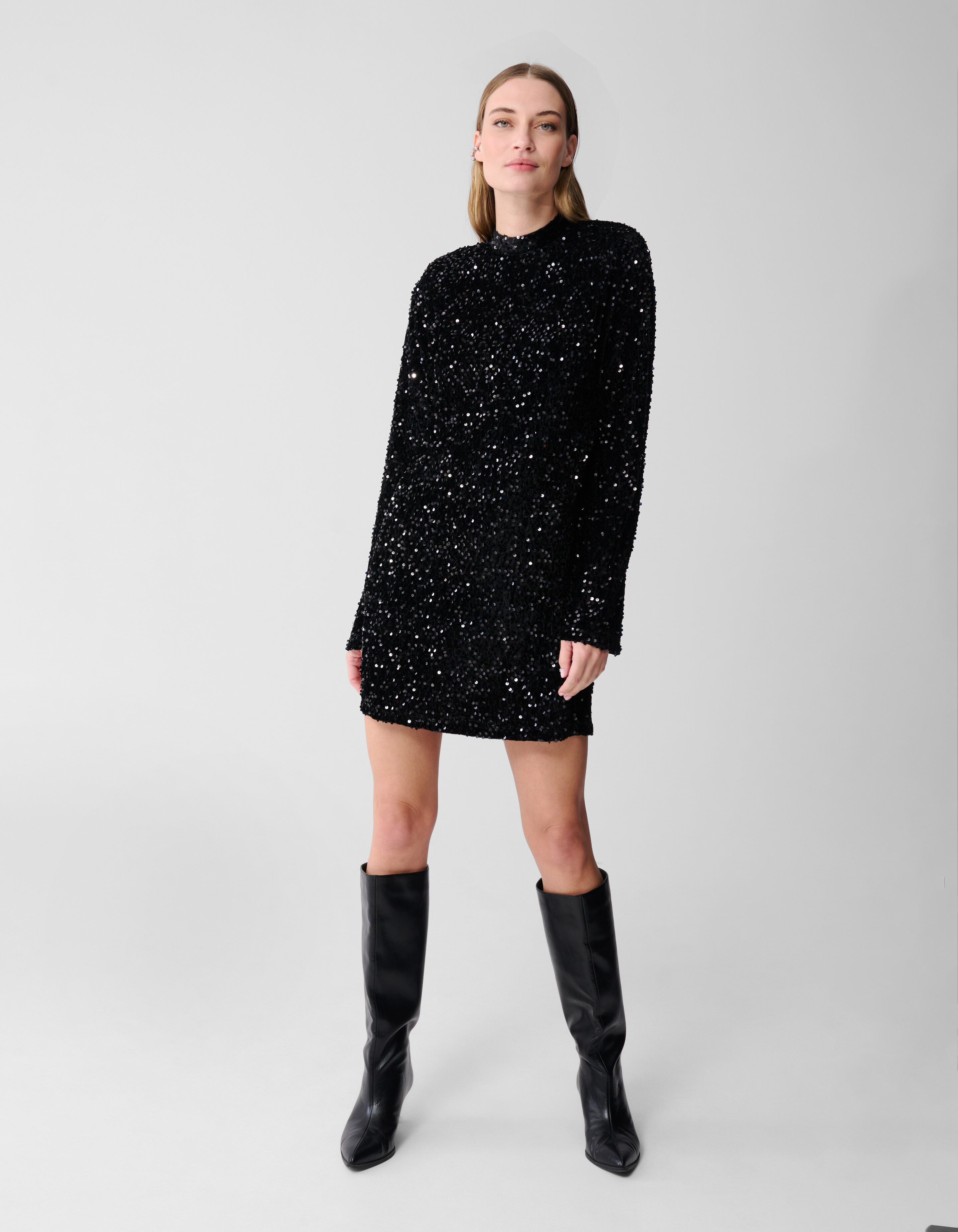 Sequin Mini Jurk Zwart SHOEBY WOMEN