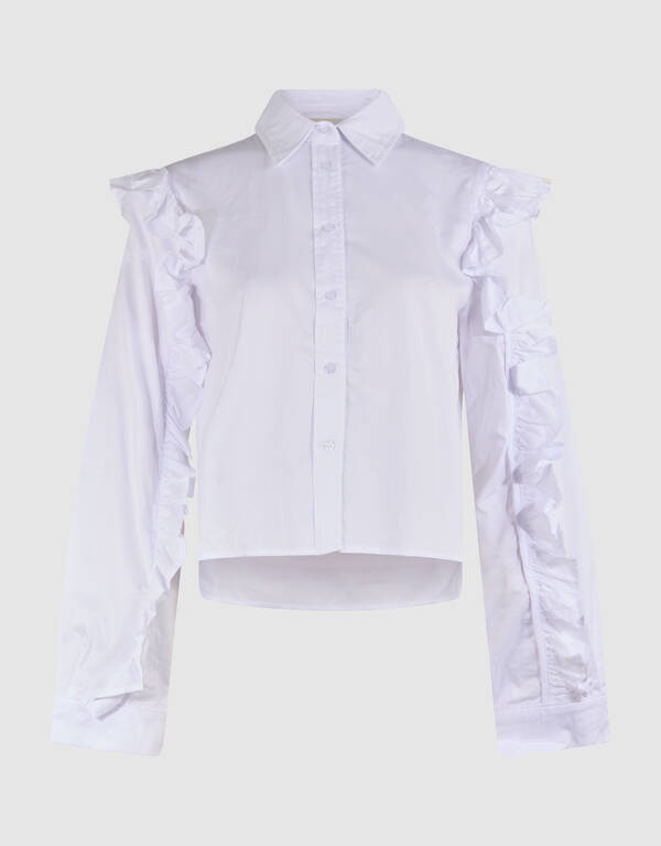 Ruffle Blouse Wit SHOEBY WOMEN