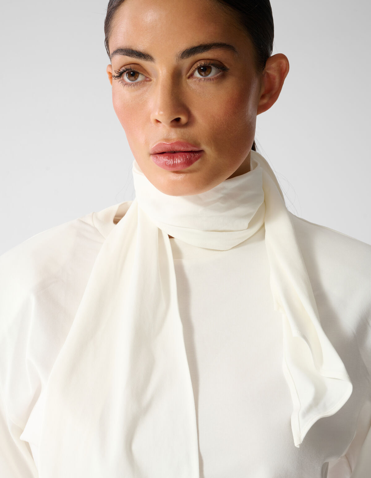 Gedrappeerde Schouder Longsleeve Ecru SHOEBY WOMEN