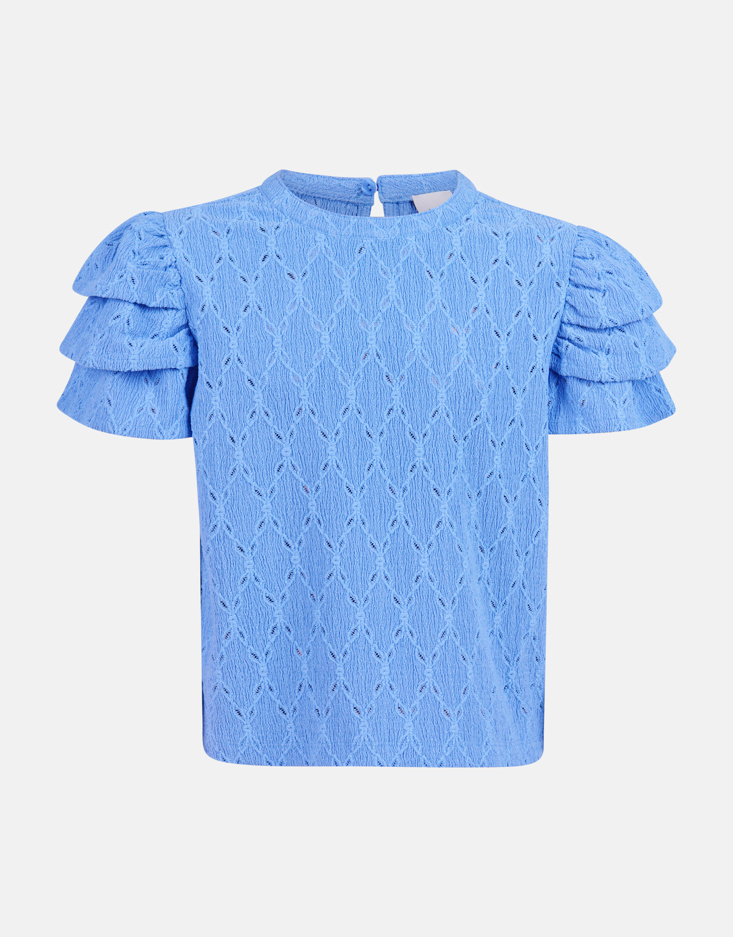 Ajour Ruffle Top Blauw SHOEBY GIRLS
